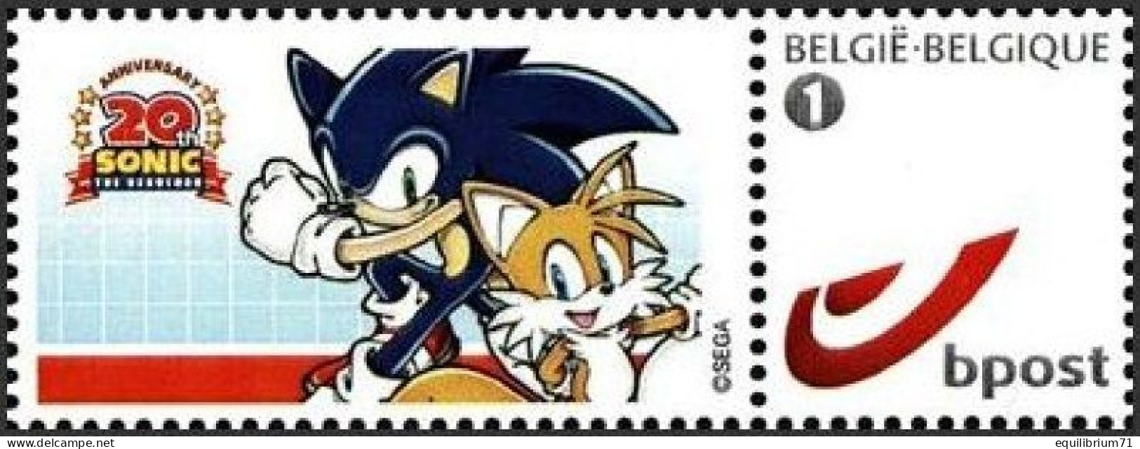 DUOSTAMP/MYSTAMP** - 20e Anniversaire De Sonic / 20e Verjaardag / 20. Jubiläum / 20th Anniversary - Sonic The Hedgehog - Postfris