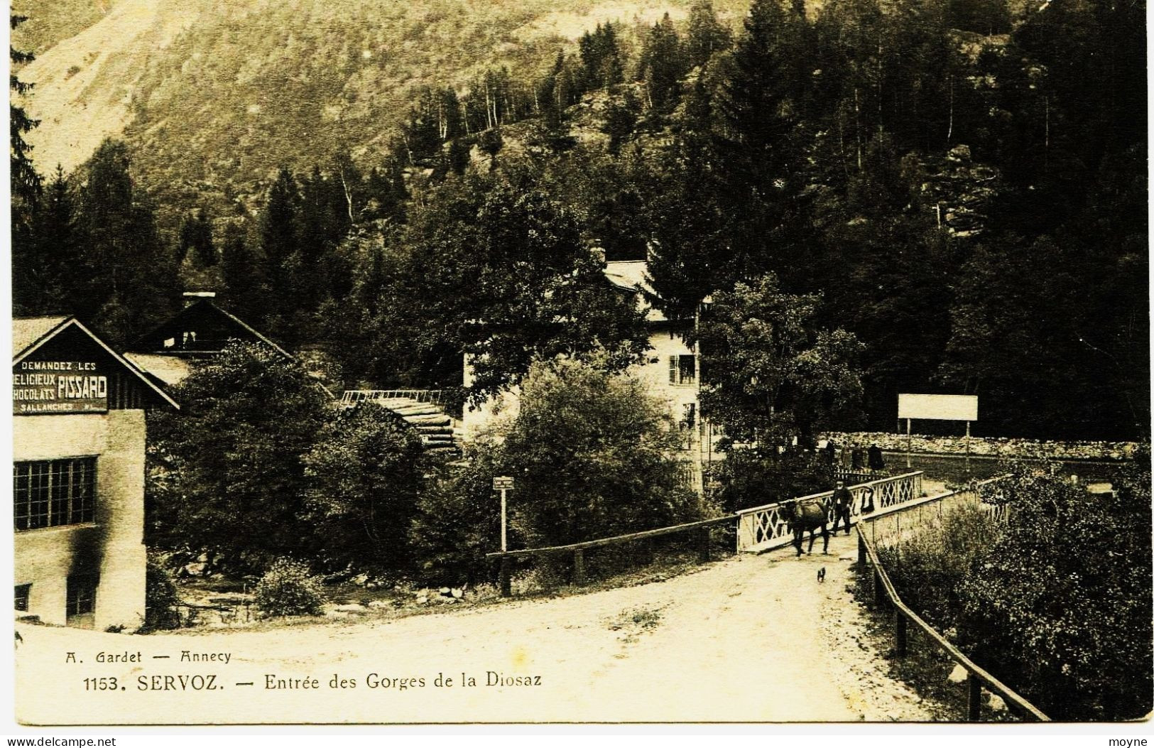 3445 - Hte Savoie - SERVOZ  :  Entrée Des Gorges  Animée  Circulée En 1923 - Duingt