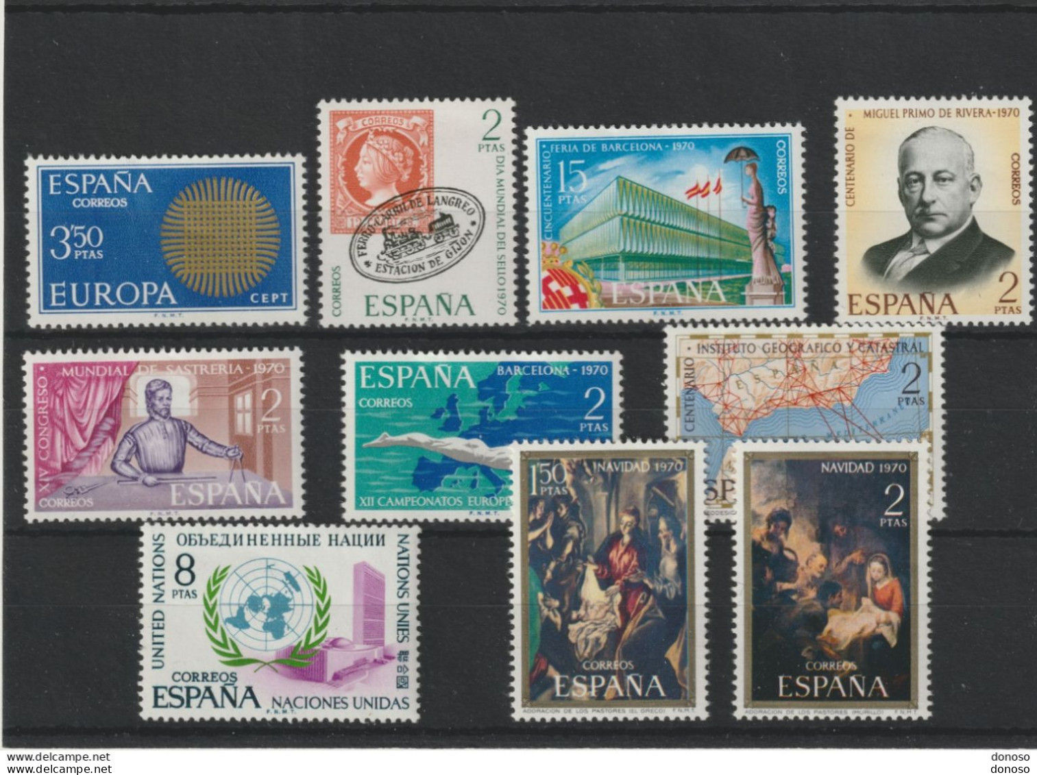 ESPAGNE 1970 Yvert 1622-1624 + 1631 + 1643-1644 + 1656-1659 NEUF** MNH - Unused Stamps