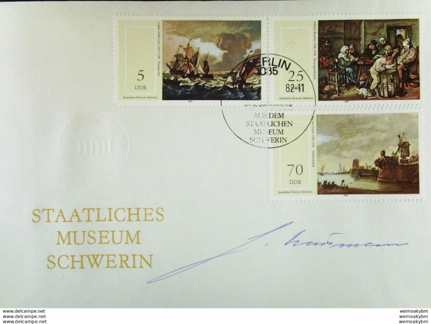 DDR: 2 FDC-Briefe "Staatliche Museen" Je Mit AUTOGRAMM Vom Entwerfer Hr. Horst Naumann Vom 10.8.82 Knr: 2726/1 - 1981-1990