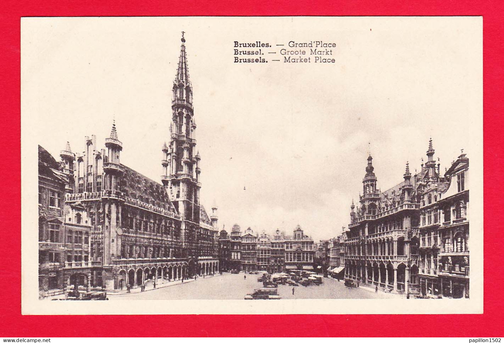 E-Belgique-108P17 La Grand'place, Vieilles Voitures, Cpa BE - Piazze