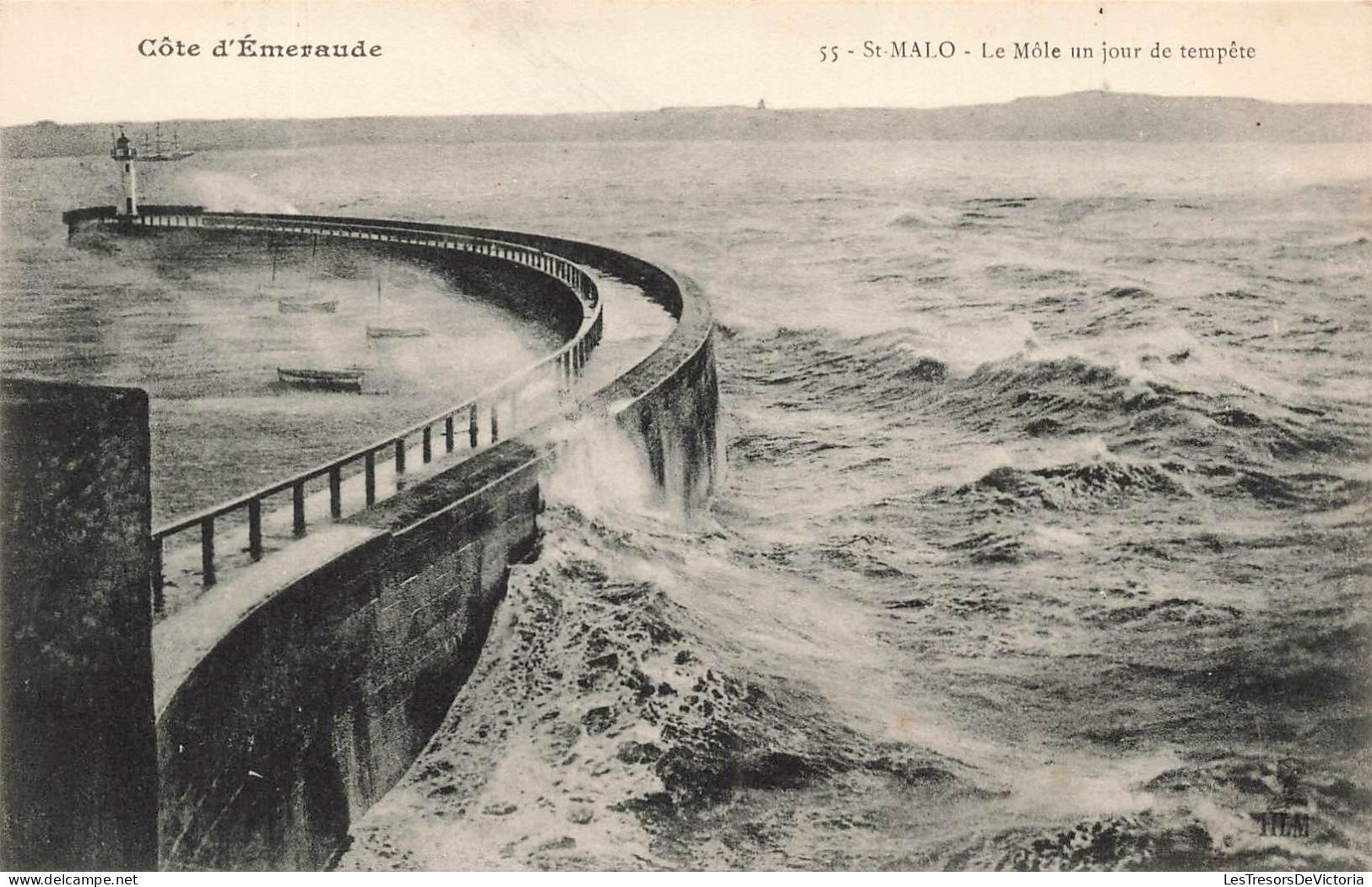 FRANCE - Côte D'Emeraude - Saint Malo - Le Mole Un Jour De Tempête - Vue Générale - La Mer - Carte Postale Ancienne - Saint Malo