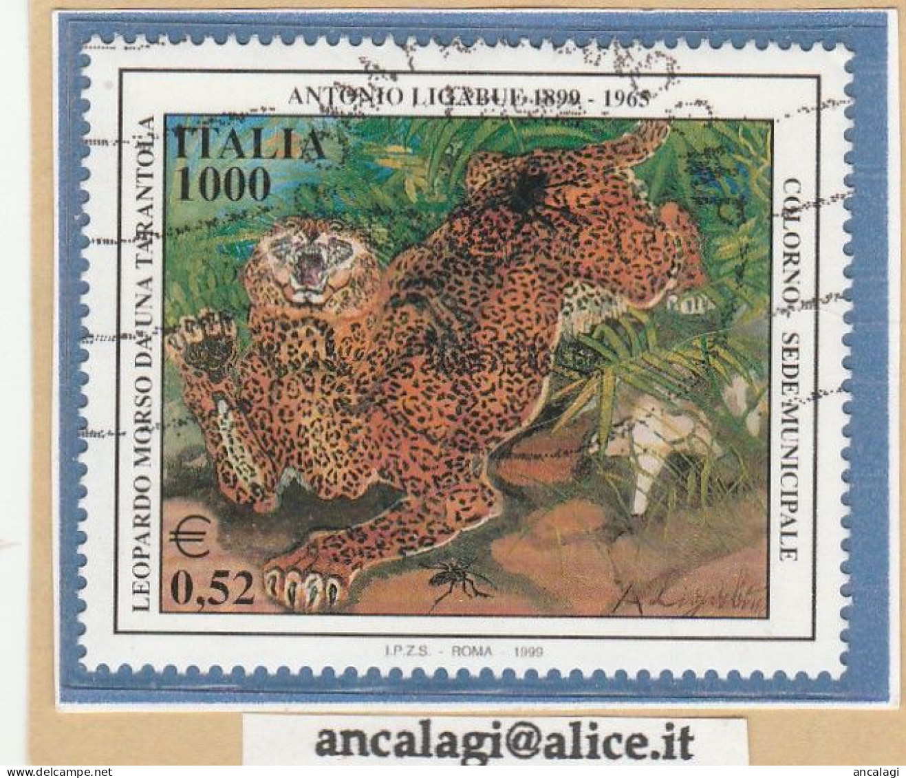 USATI ITALIA 1999 - Ref.0823 "ANTONIO LIGABUE" 1 Val. - - 1991-00: Usados