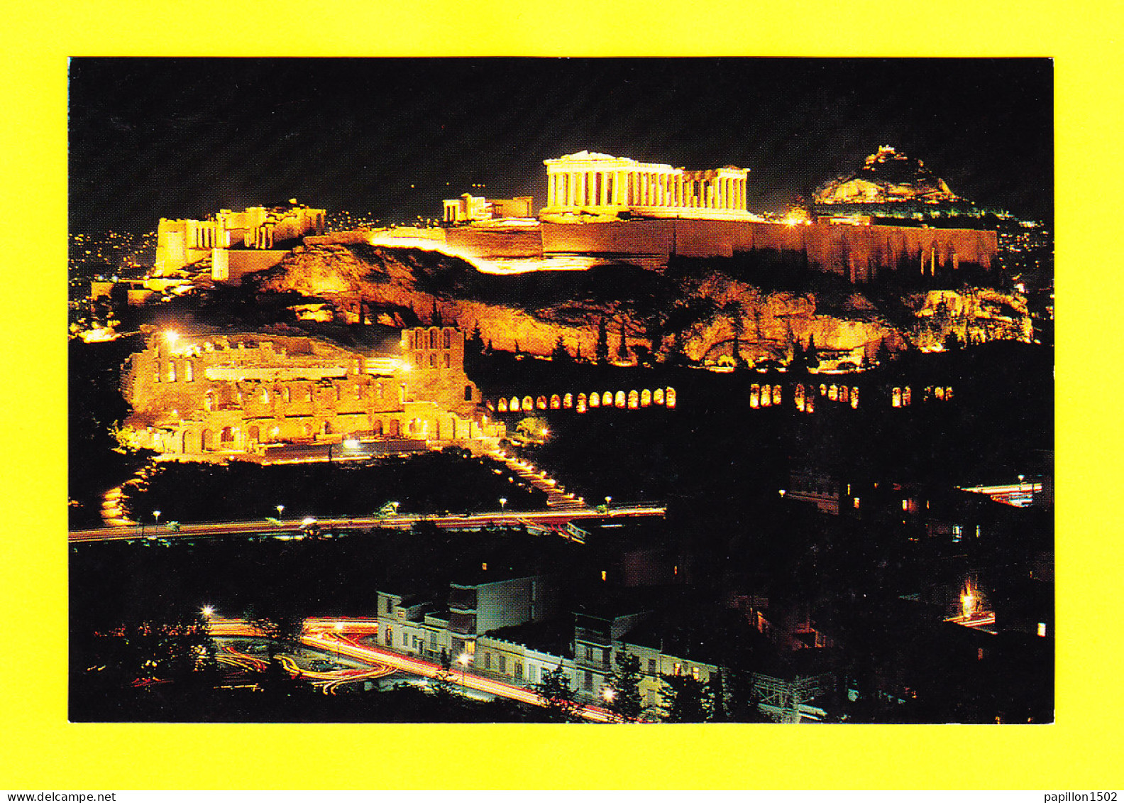 E-Grece-93P2 ATHENES, Vue De Nuit, L'Akropole Illuminée, TBE - Grèce