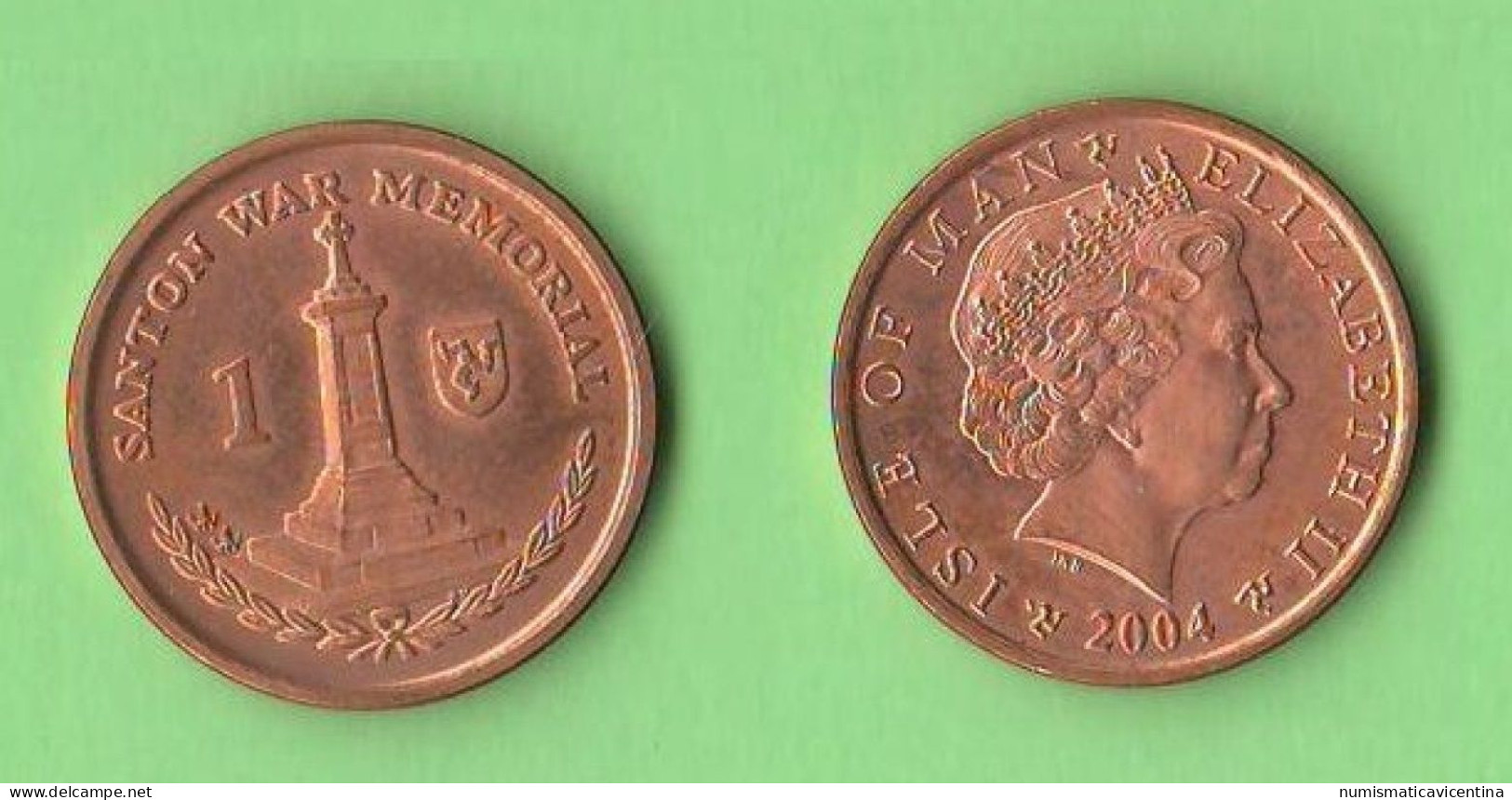 Isle Of Man ONE PENNY 2004 Santon War Memorial - Eiland Man