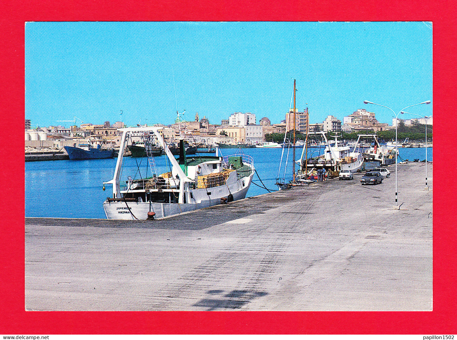 E-Italie-155P2  MAZARA DEL VALLO, Il Porto, Le Port, Au Premier Plan Bâteaux, Vieilles Voitures - Mazara Del Vallo