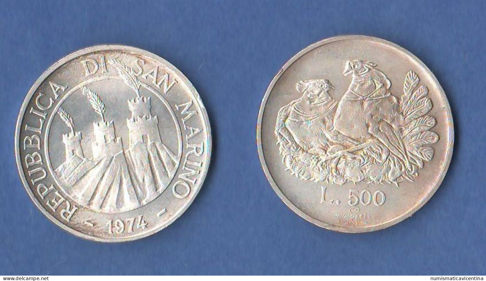 San Marino 500 Lire 1974 Opus Monassi E Minguzzi Silver Coin - Saint-Marin