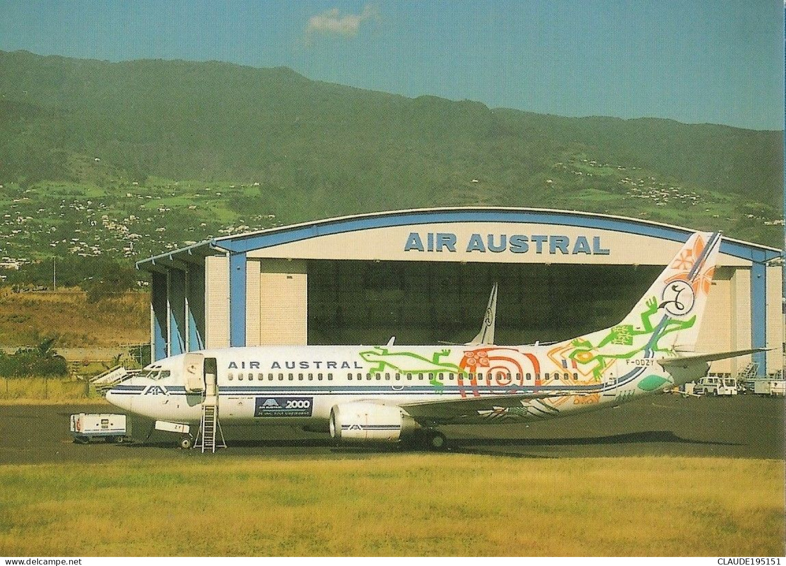 LA REUNION        AEROPORT ROLAND GARROS   AIR AUSTRAL  BOEING 737-33A    2 SCANS   (EDIT AVIMAGE) - Saint Denis