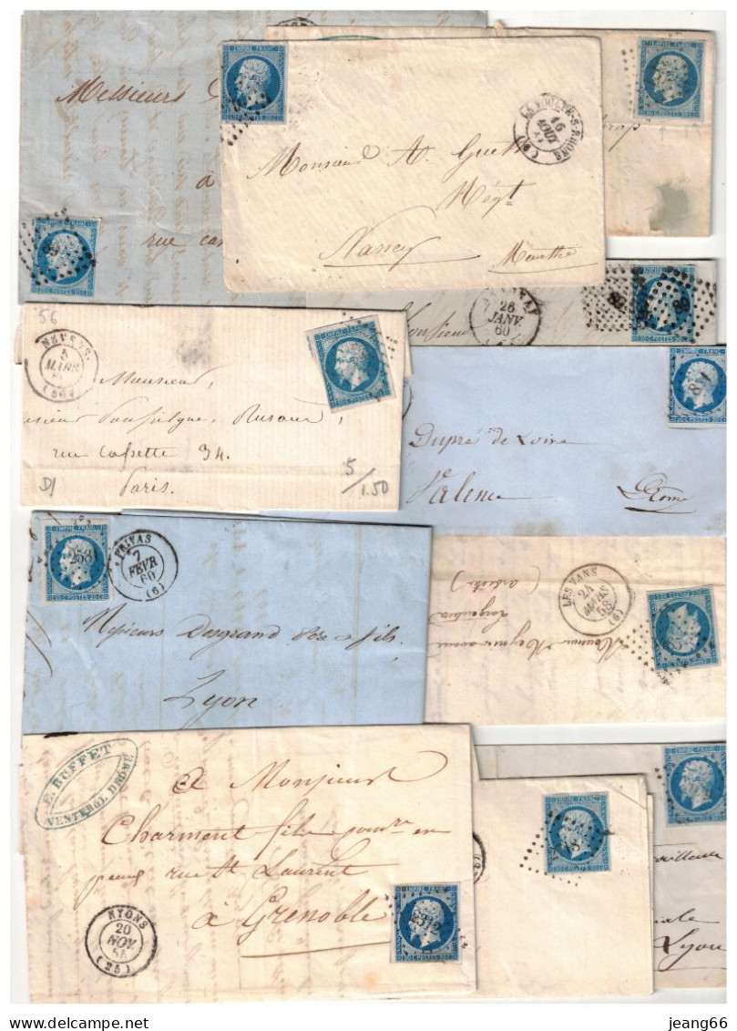 TIMBRES  14  SUR 20  Lettres Toutes Origines. - 1853-1860 Napoléon III