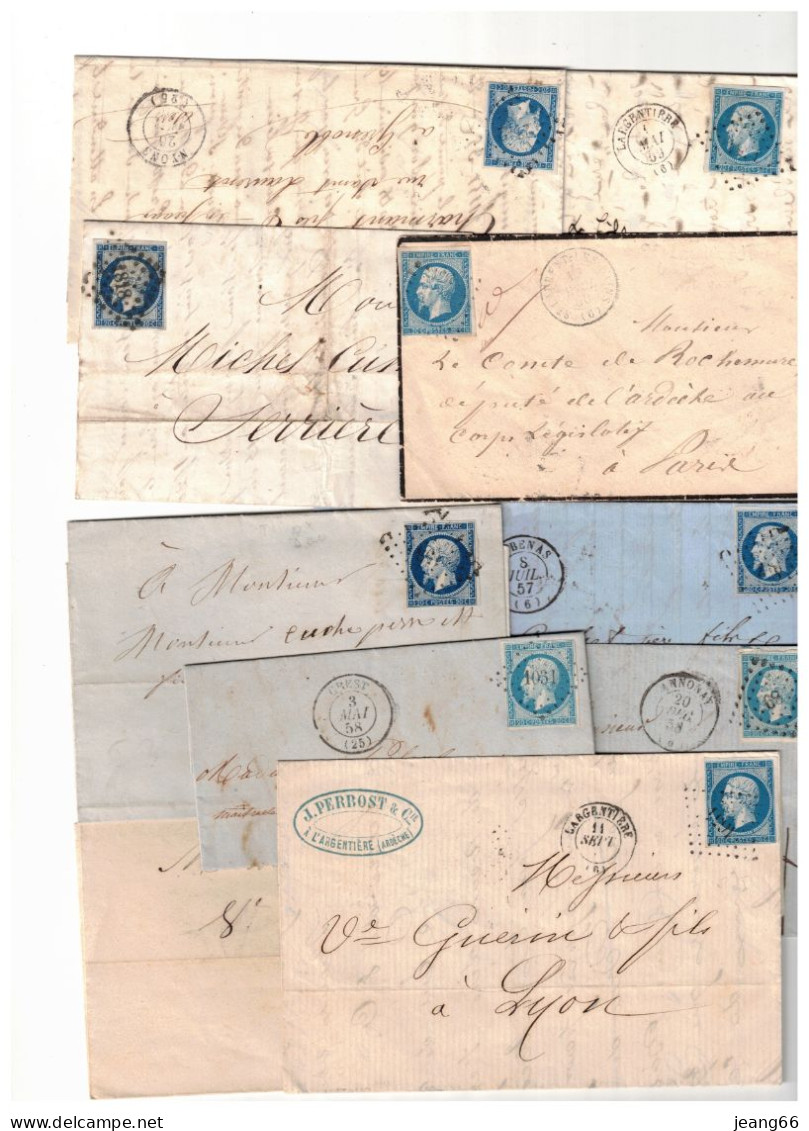 TIMBRES  14  SUR 20  Lettres Toutes Origines. - 1853-1860 Napoléon III