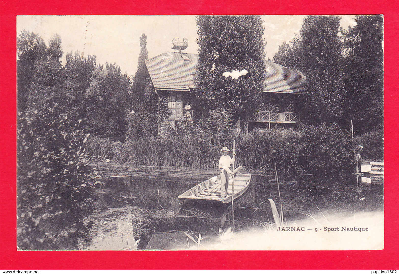 F-16-Jarnac-92Ph65  Sport Nautique, Homme Sur Une Barque, Cpa  - Jarnac