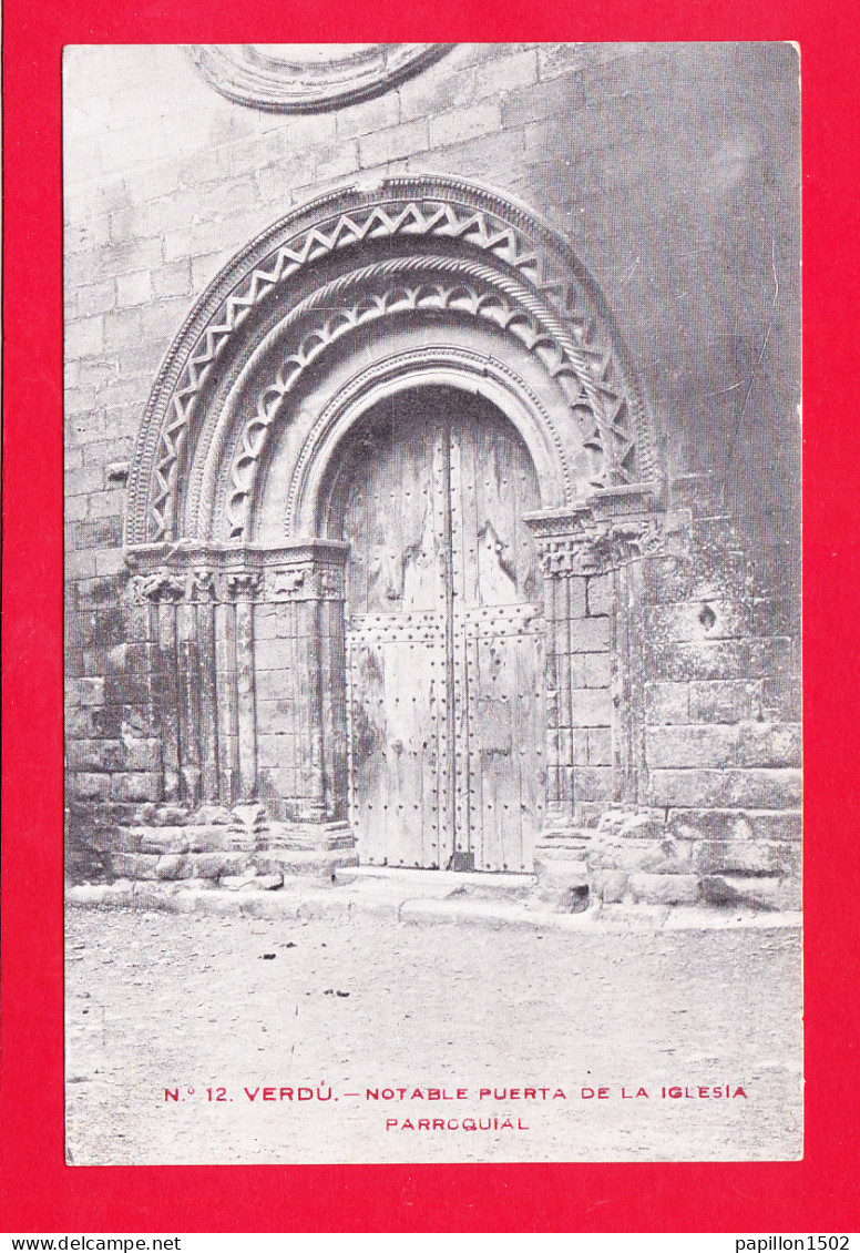 E-Espagne-613A74  VERDU,   Notable Puerta De La Iglesia Parraquial, Cpa BE - Lérida