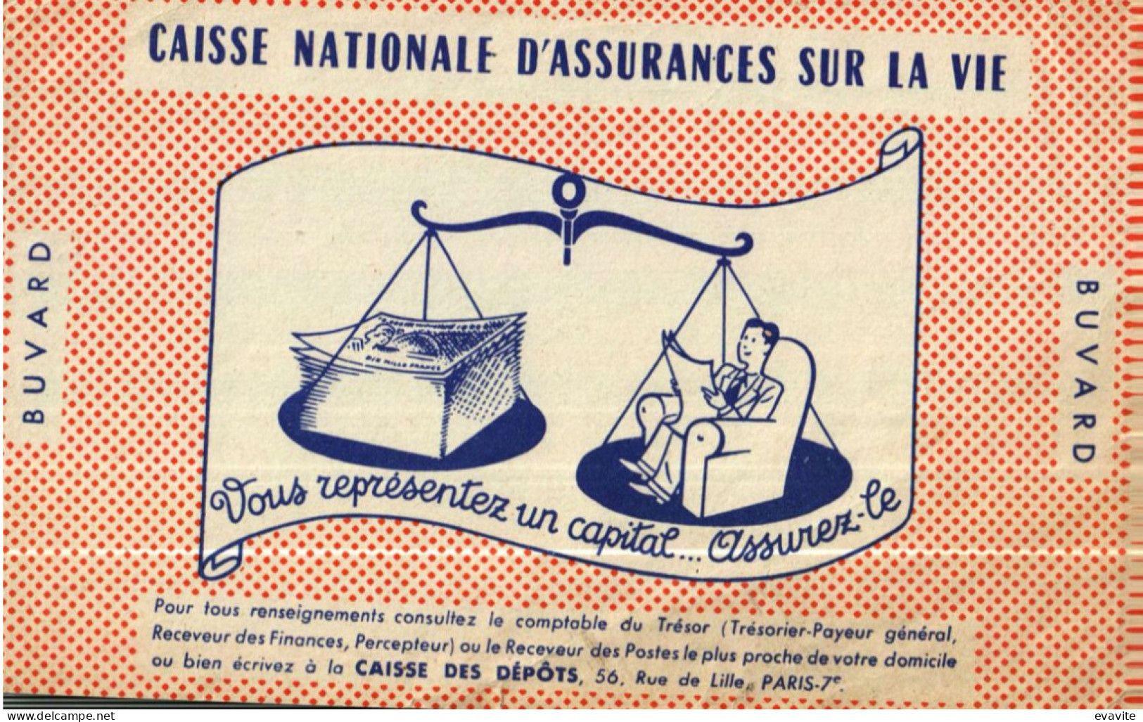 Buvard -          Caisse Nationale D'Assurances Sur La Vie - Andere & Zonder Classificatie