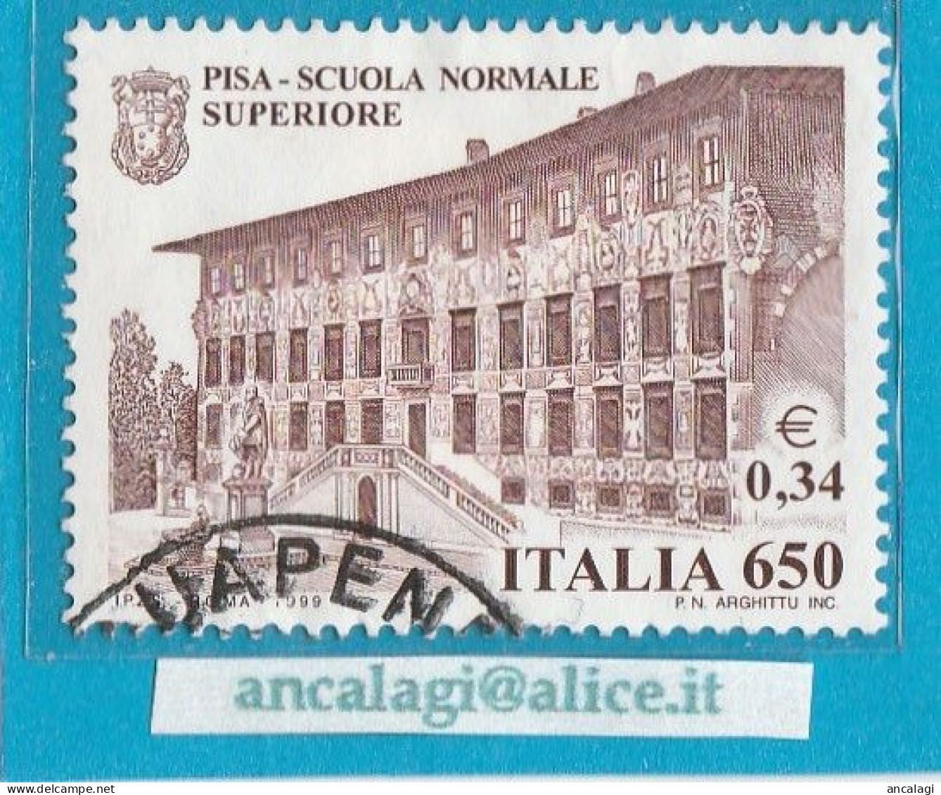 USATI ITALIA 1999 - Ref.0824 "SCUOLA NORMALE SUPERIORE, PISA" 1 Val. - - 1991-00: Afgestempeld