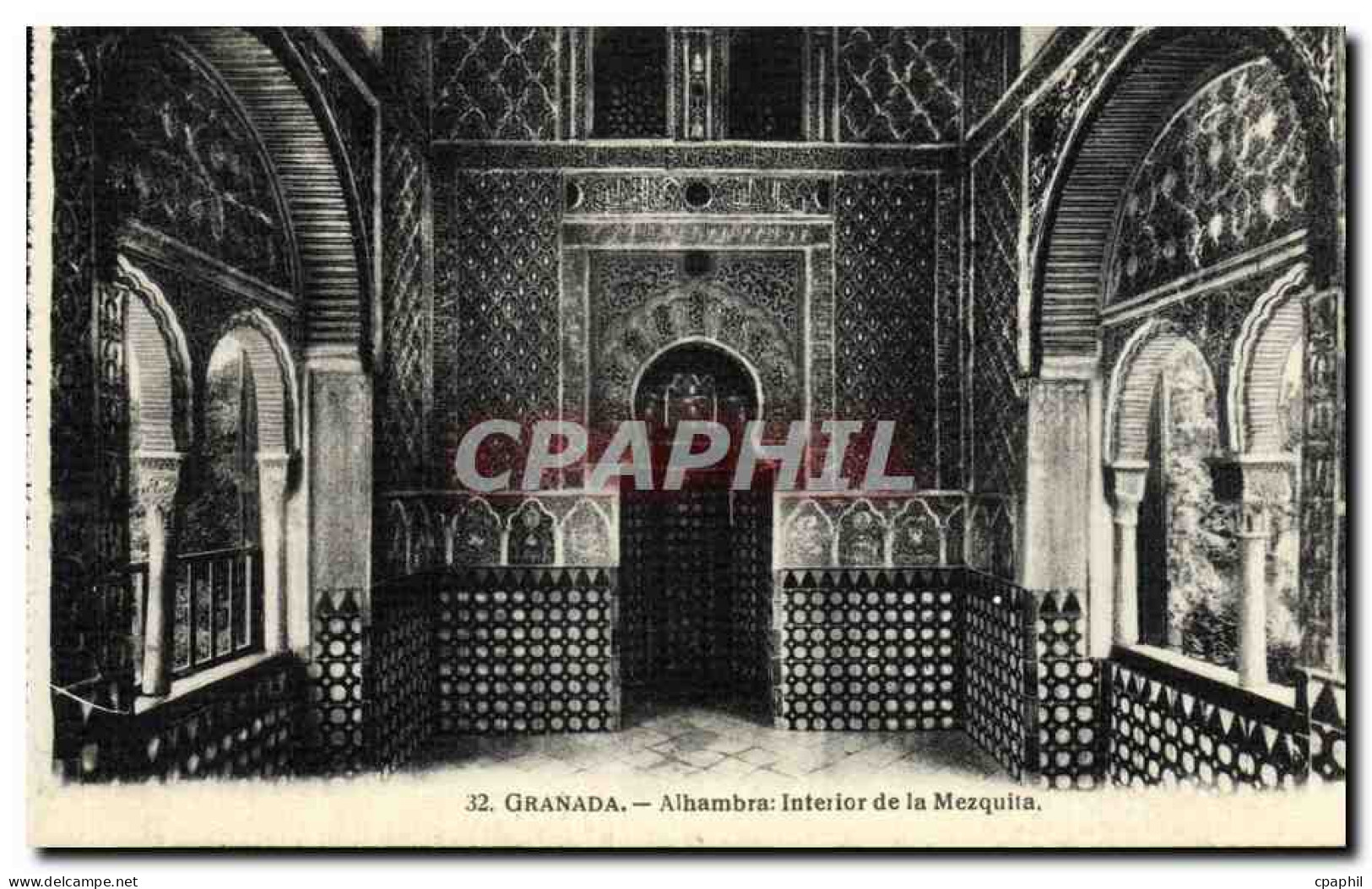 CPA Granada Alhambra Interior De La Mezquita - Granada