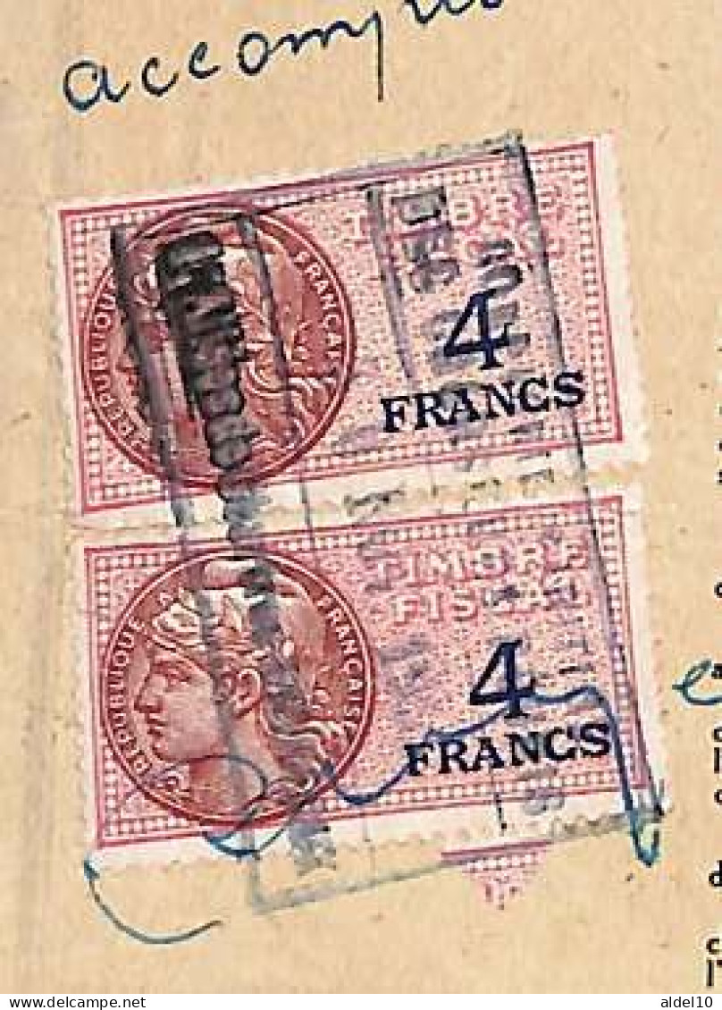 Connaissement Zinguinchor Pour Bordeaux 1953 Estampille Contrôle + Verso Fiscal France 4 F X 2 - Lettres & Documents