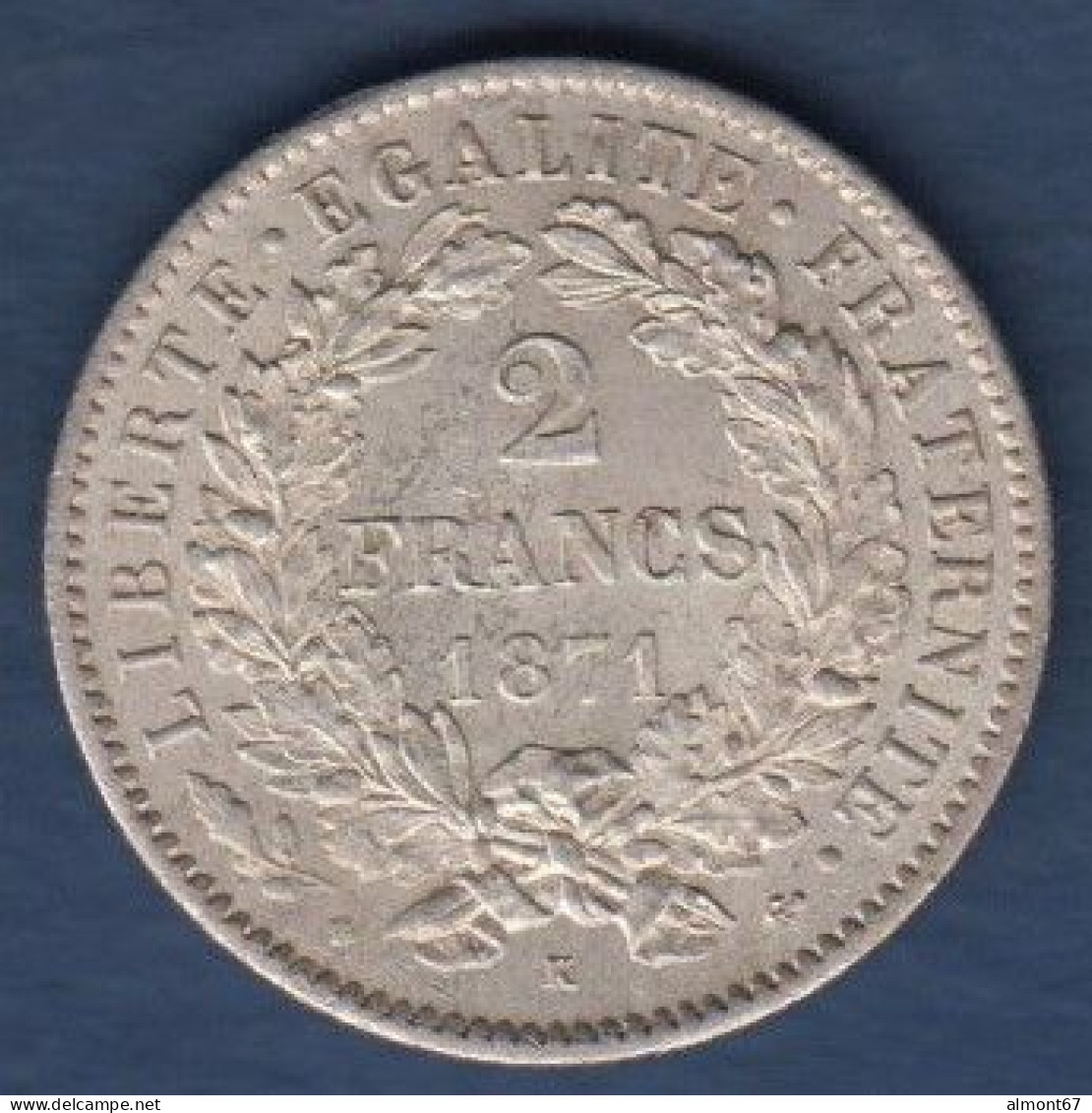 Cérès - 2 Francs 1871 K - 1870-1871 Gouvernement De La Défense Nationale