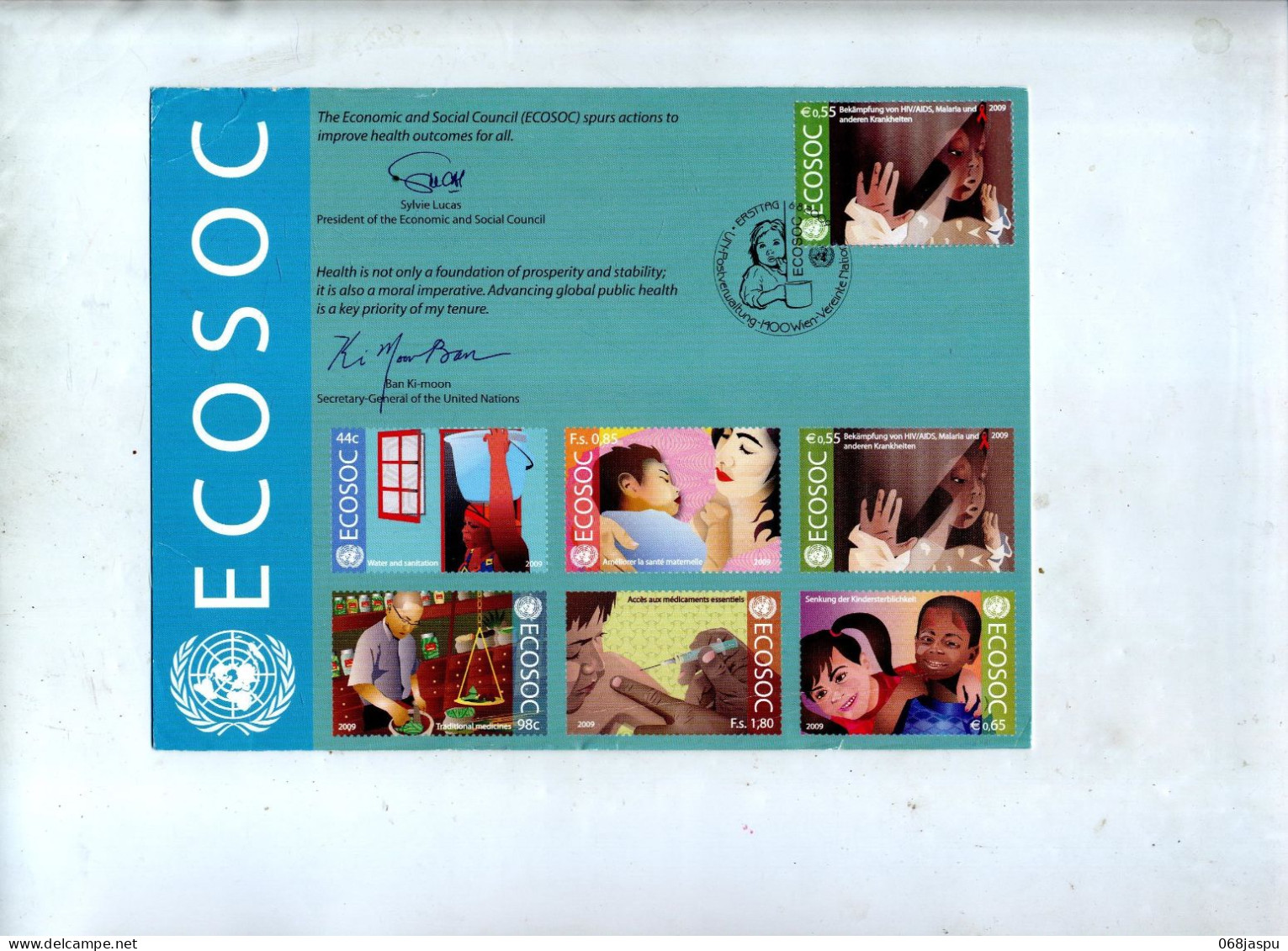 Carte Fdc 2009  Economie Social New York Wien - Cartas & Documentos