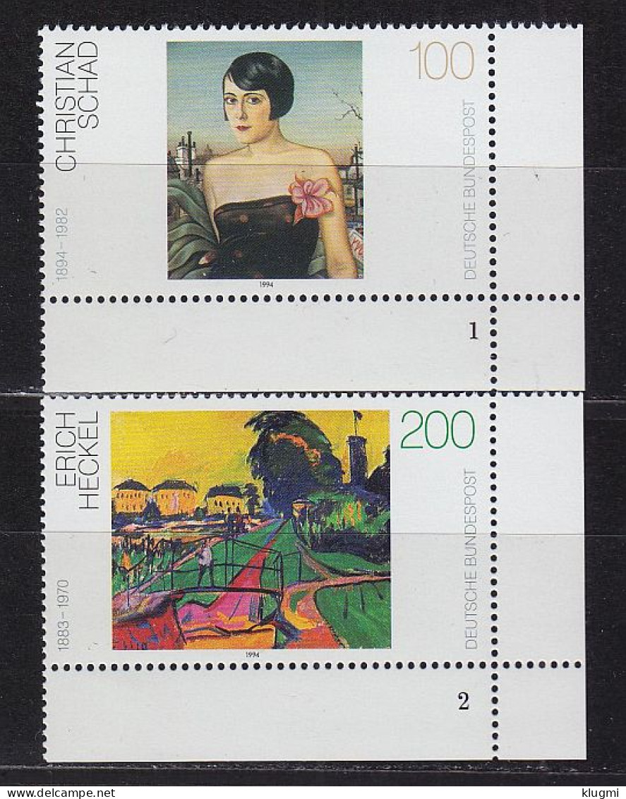 GERMANY BUND [1994] MiNr 1748 Ex ( **/mnh ) [01] Gemälde FormNr Eckrand - Ungebraucht