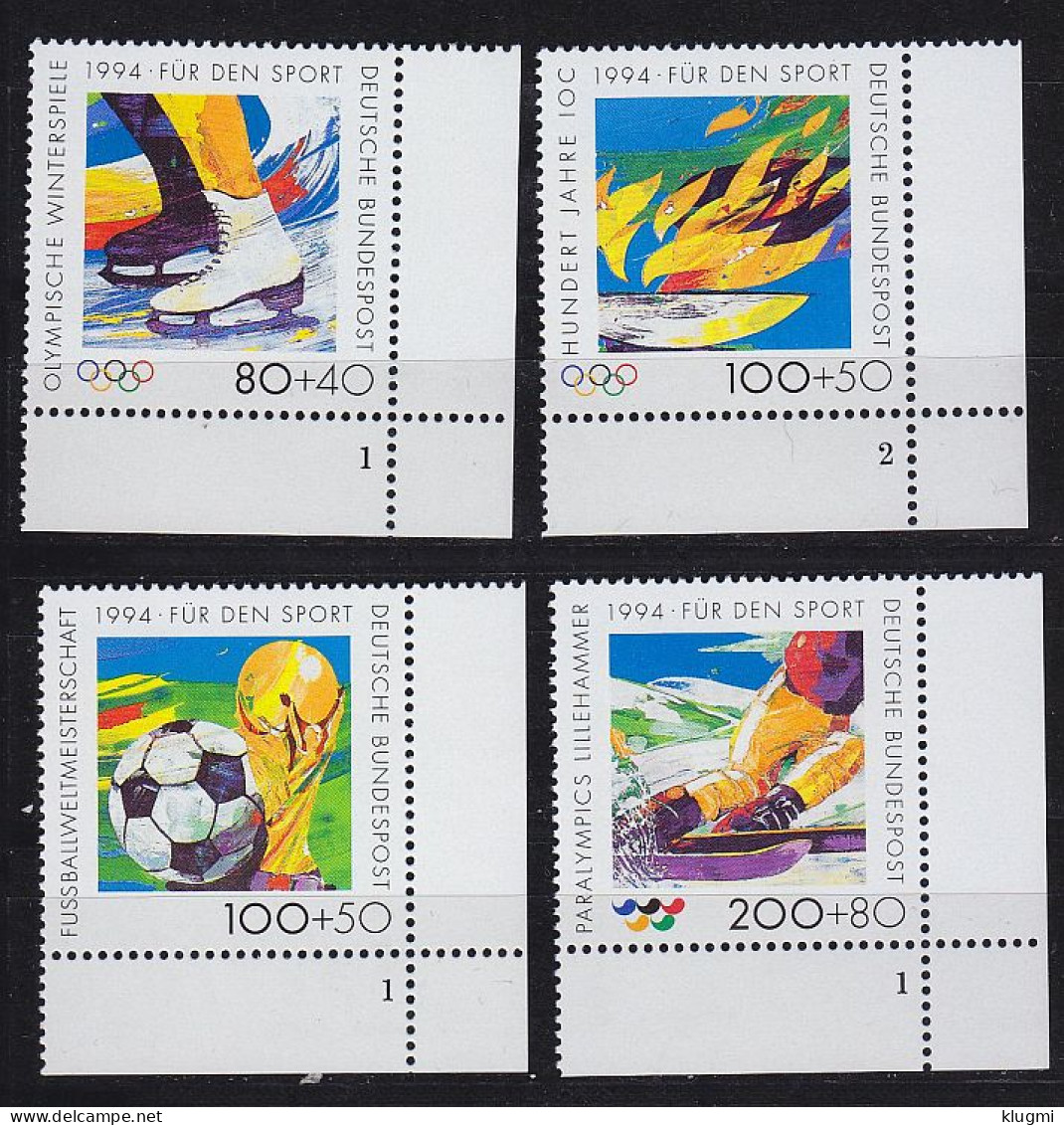 GERMANY BUND [1994] MiNr 1717-20 ( **/mnh ) [01] Olympiade FormNr Eckrand - Ungebraucht