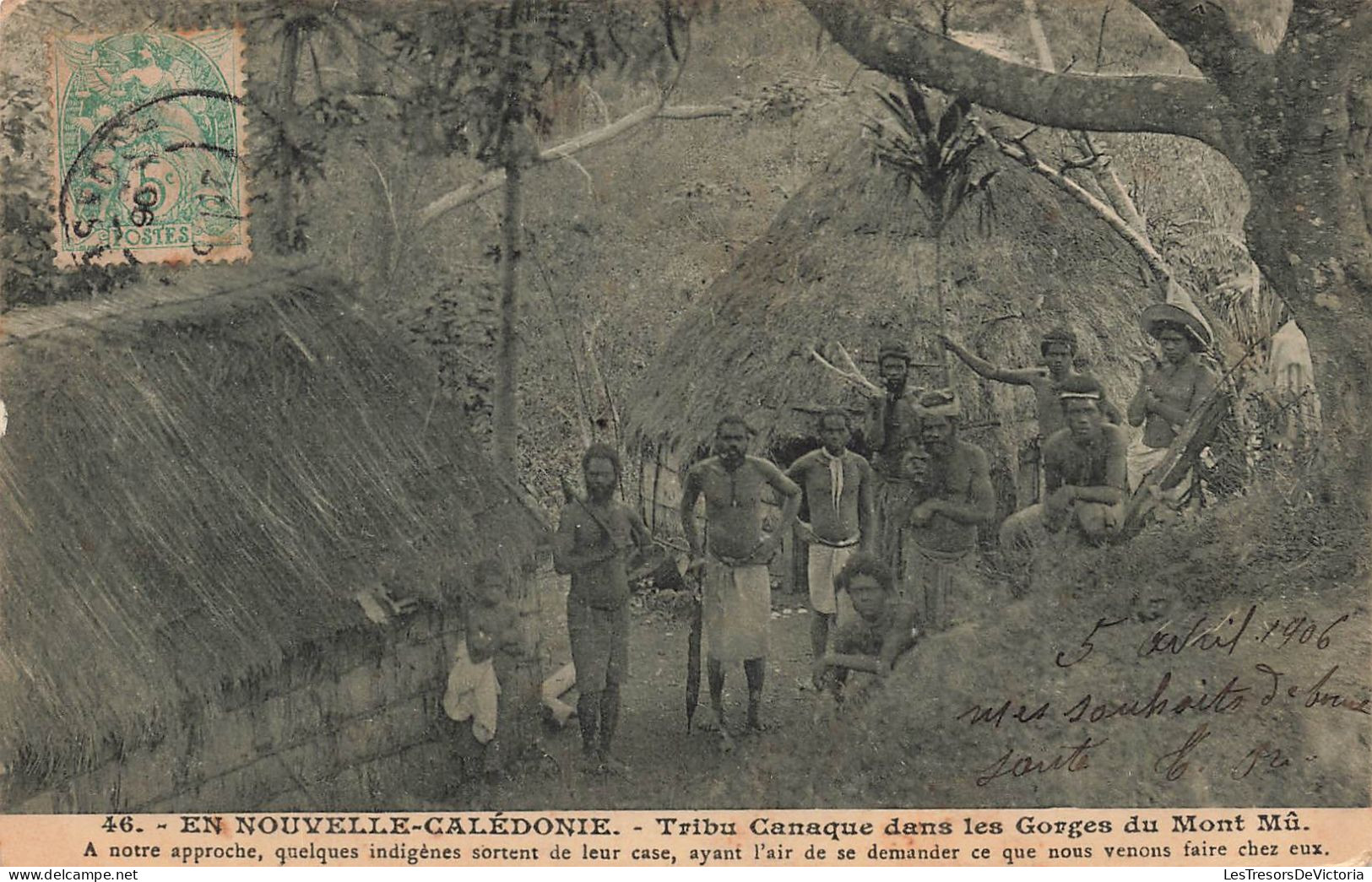 NOUVELLE CALEDONIE - Voh - Tribu Canaque Dans Les Gorges Du Mont Mû - Animé - Carte Postale Ancienne - Nueva Caledonia