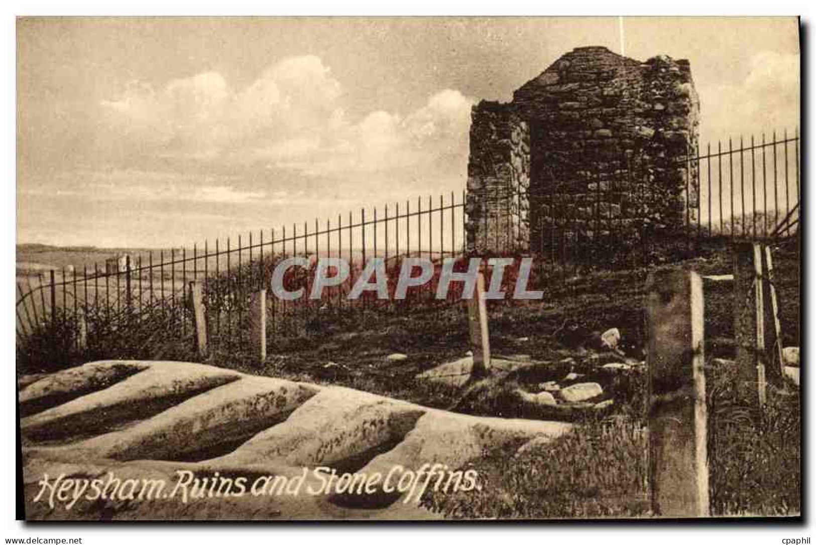 CPA Heysham Ruins And Stone Coffins - Autres & Non Classés