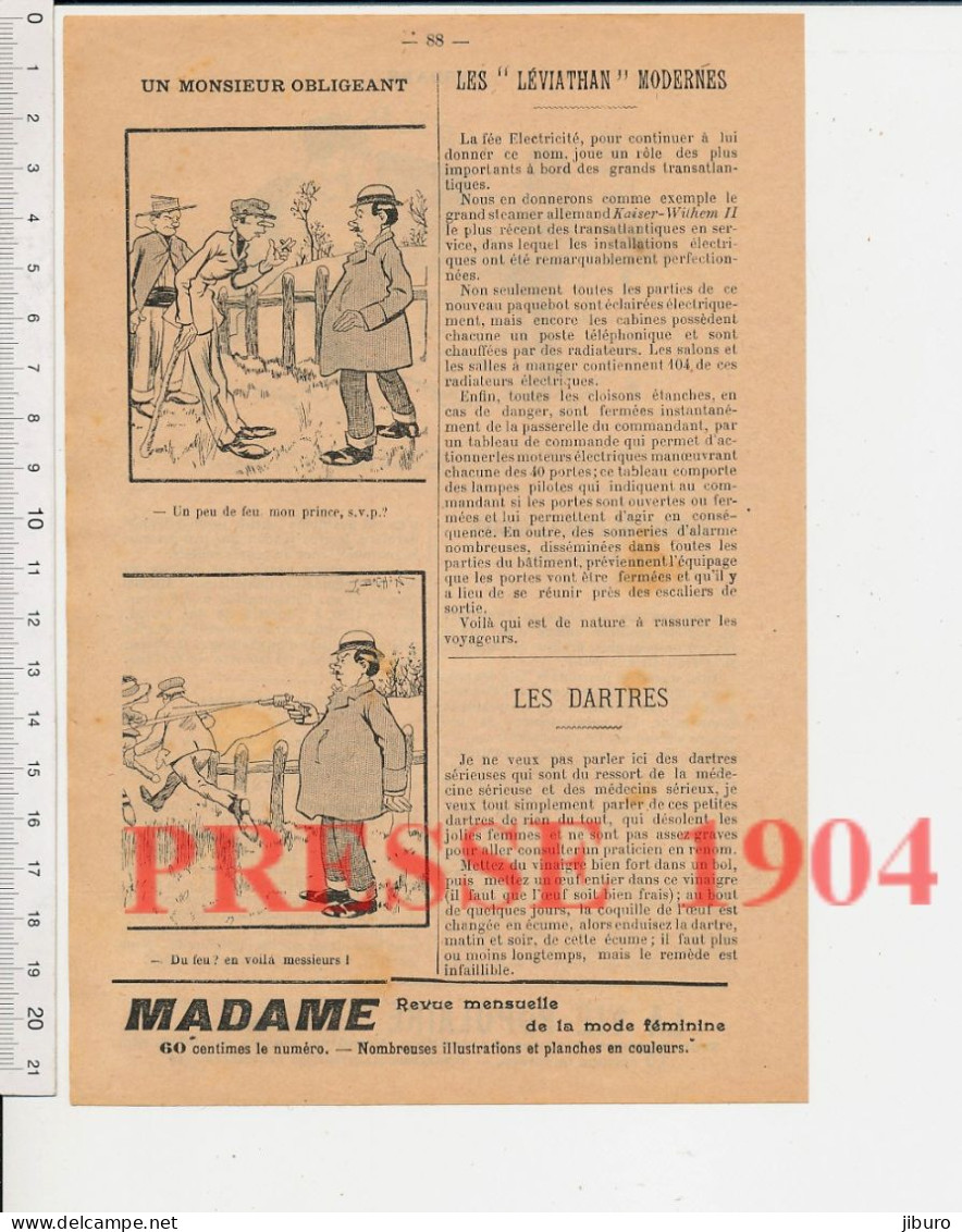 2 Vues Humour Artiste-peintre Métier Teinturier + Malebranche + Arme à Feu Pistolet + Paquebot Steamer Kaiser-Wilhem II - Non Classificati