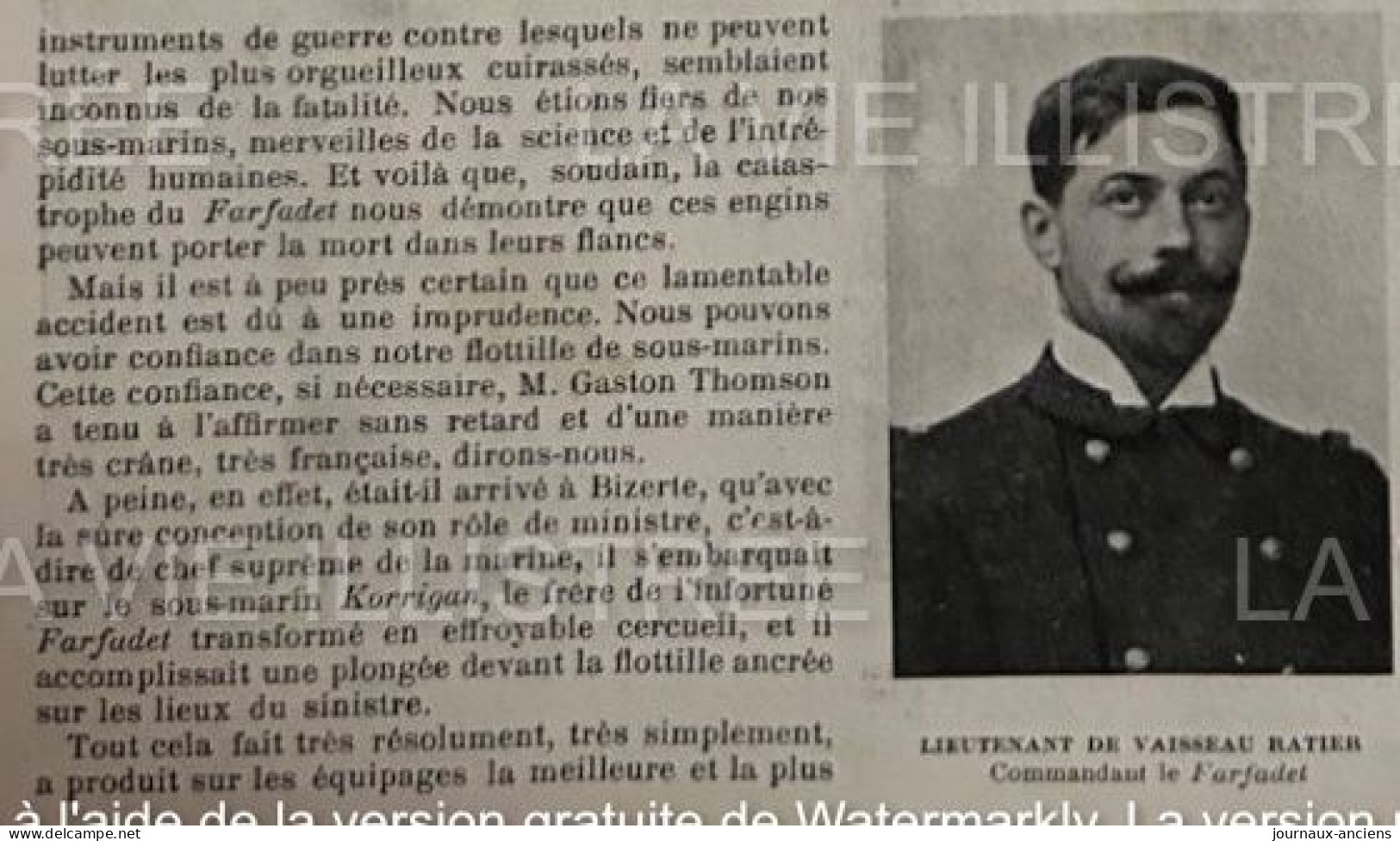 1905 LA CATASTROPHE DU SOUS MARIN " FARFADET " - LA VIE ILLUSTRÉE - 1900 - 1949
