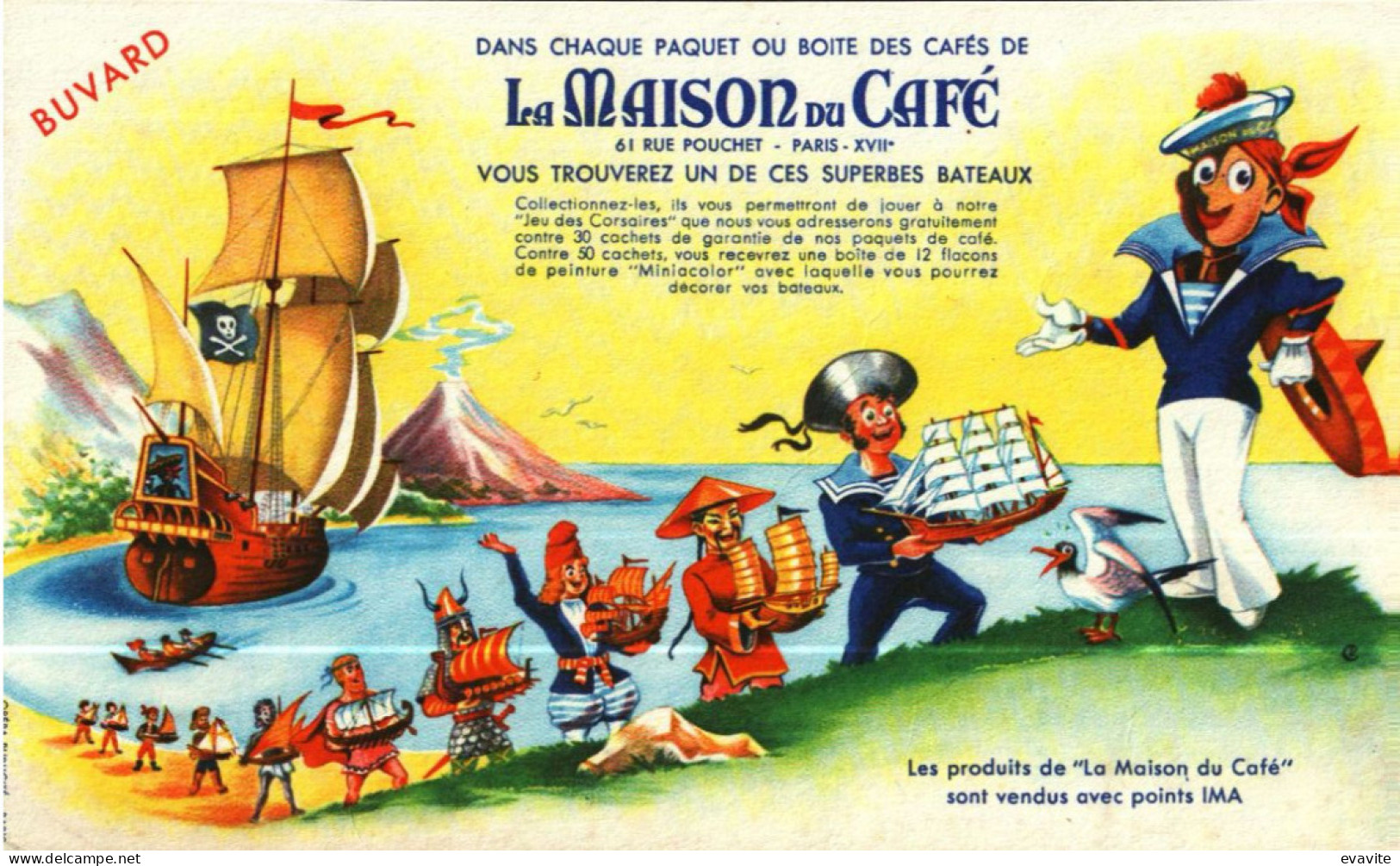Buvard -     LA MAISON DU CAFE  Jeu Des Corsaires - Autres & Non Classés