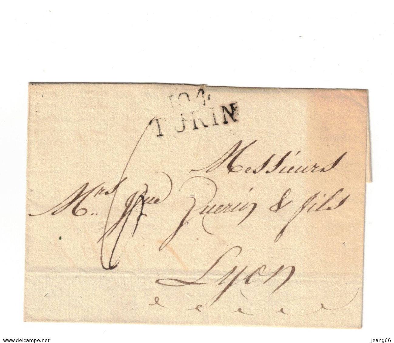 Linéaire 104 TURIN,le 19/11/1809 Pour LYON. - 1792-1815: Conquered Departments