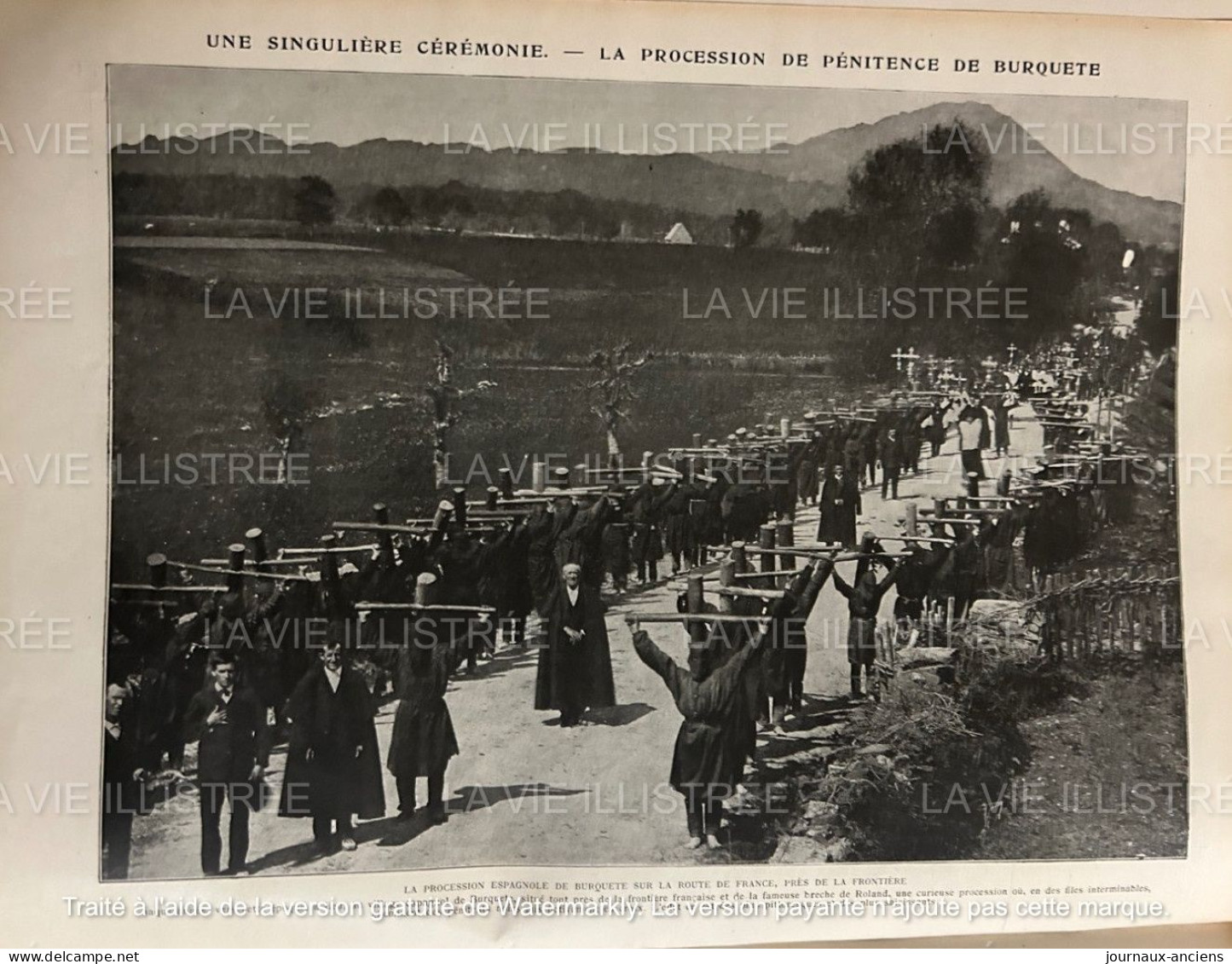 1905 BURQUETE ESPAGNE - LA PROCESSION DE PÉNITENCE  - LA VIE ILLUSTRÉE - 1900 - 1949