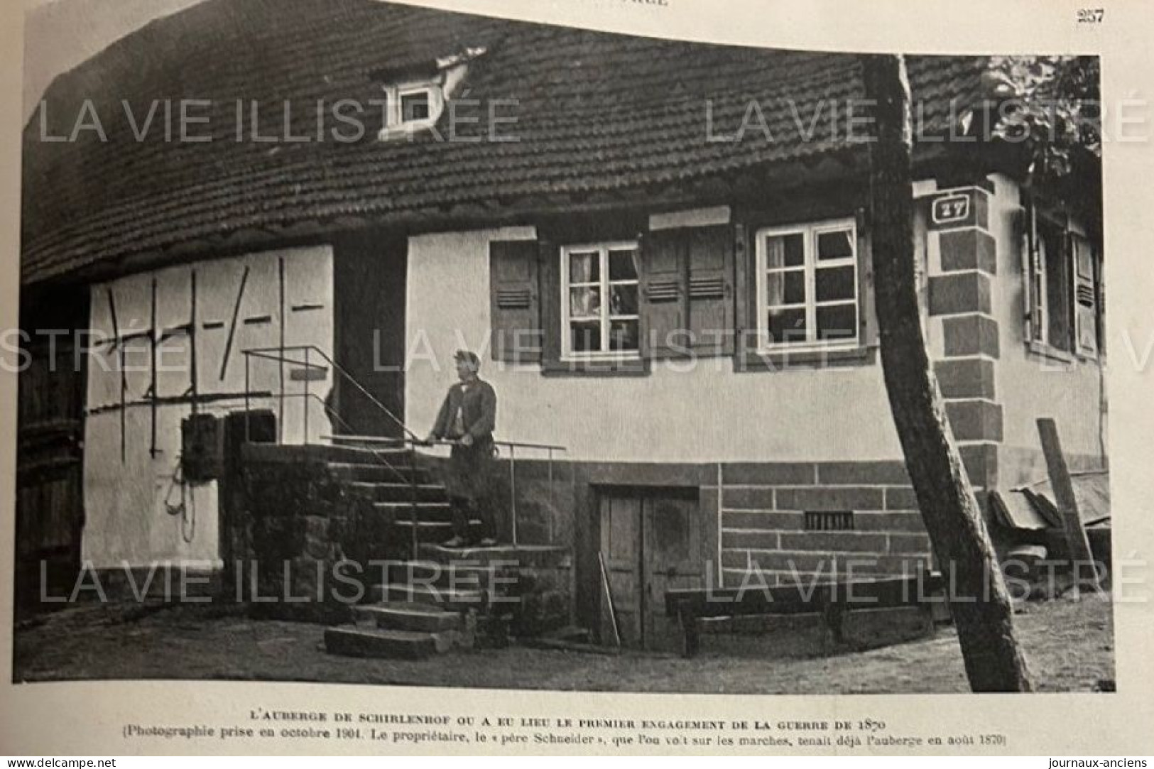 1905 AUBERGE DE SCHIRLENHOF - LE PREMIER COUP DE FEU DE 1870  - LA VIE ILLUSTRÉE - 1900 - 1949