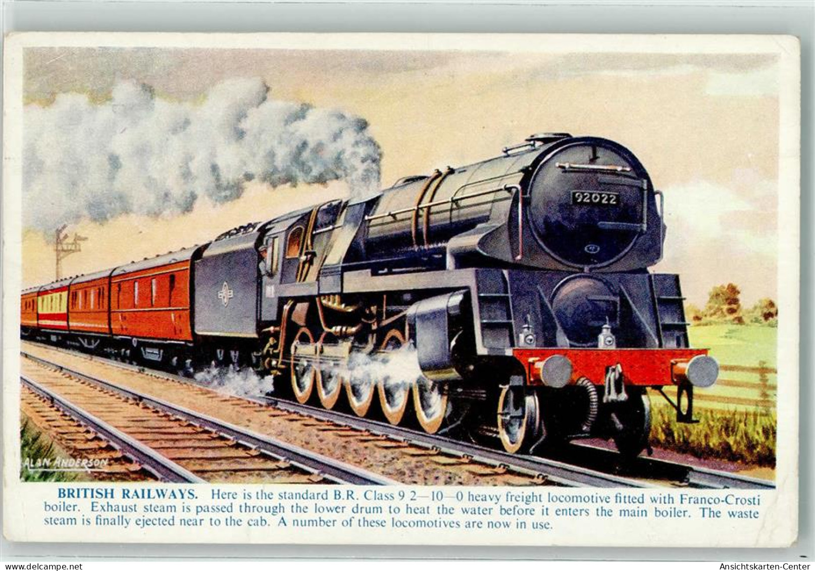 39414904 - British Railways Sign. Alan Anderson Kuenstlerkarte - Trains