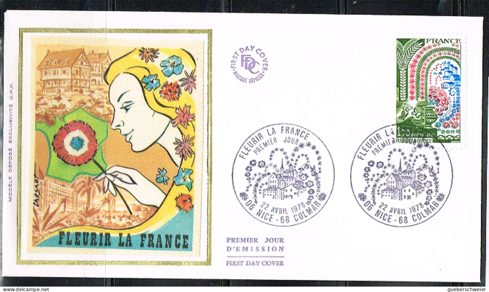 FLOR-L215 - FRANCE FDC Fleurir La France Nice-Colmar 1978 - 1970-1979