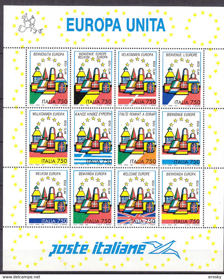 A1452 - ITALIA BF Ss N°16 ** EUROPE ( Registered Shipment Only ) - Blocks & Sheetlets