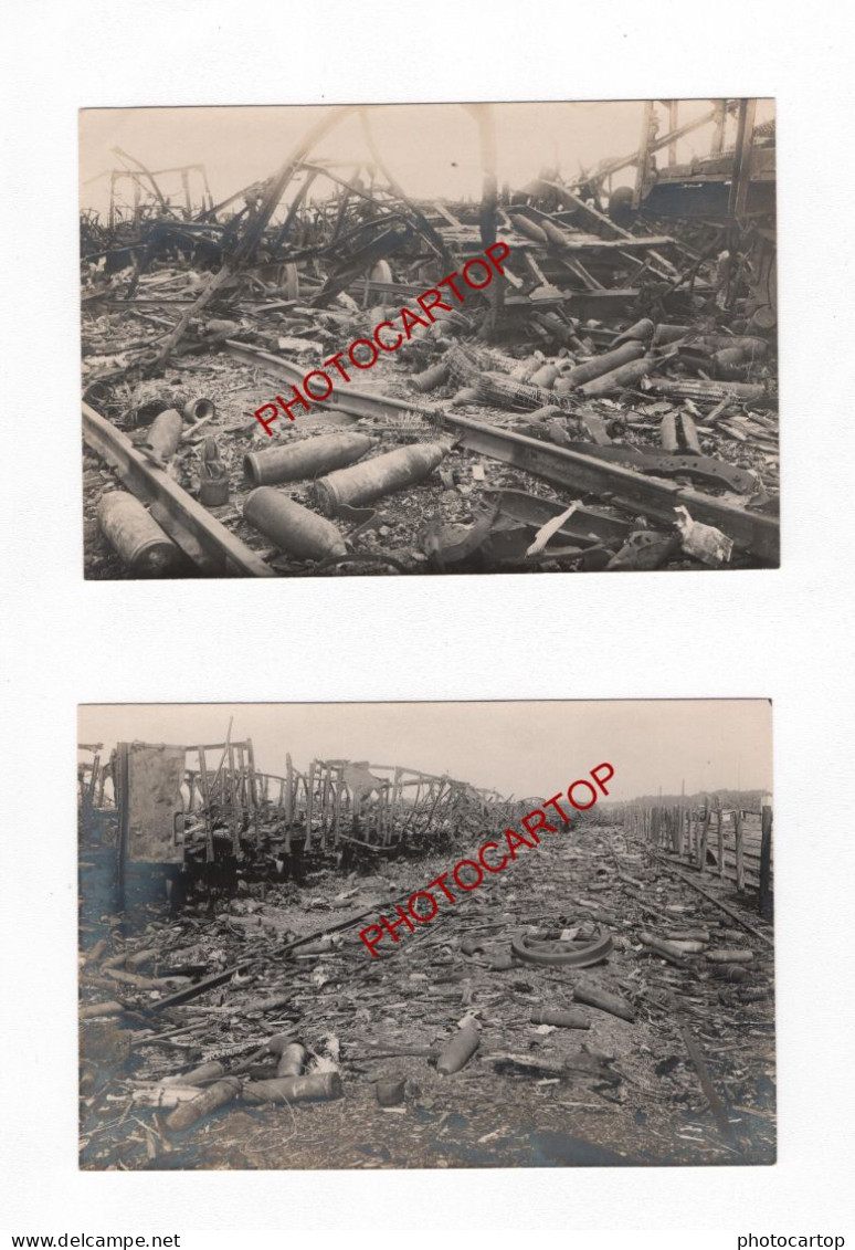 TRAIN De MUNITIONS Detruit-GARE-EXPLOSION-13x PHOTOS Allemandes Format CP-NON SITUEES-GUERRE 14-18-1 WK-Militaria- - Guerre 1914-18