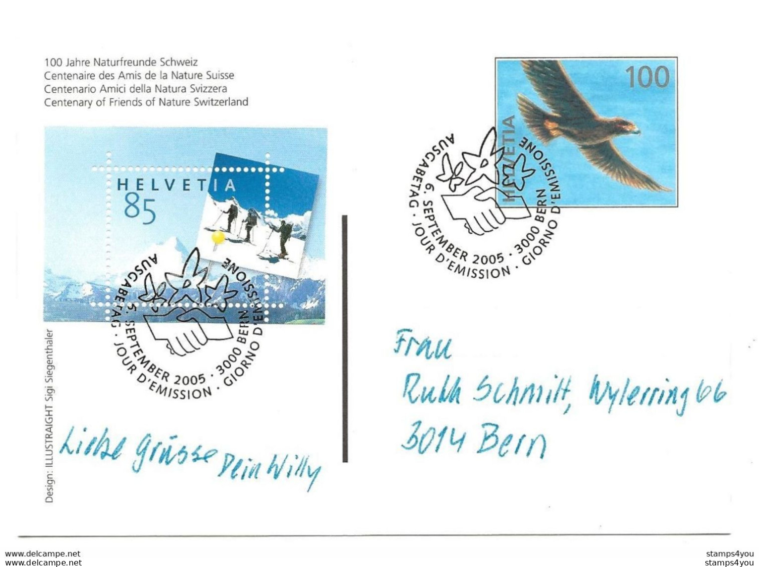 433 - 23 - Entier Postal "100 Ans Amis De La Nature" Avec Affranchissement Complémentaire - Oblit Spéciale 2005 - Interi Postali