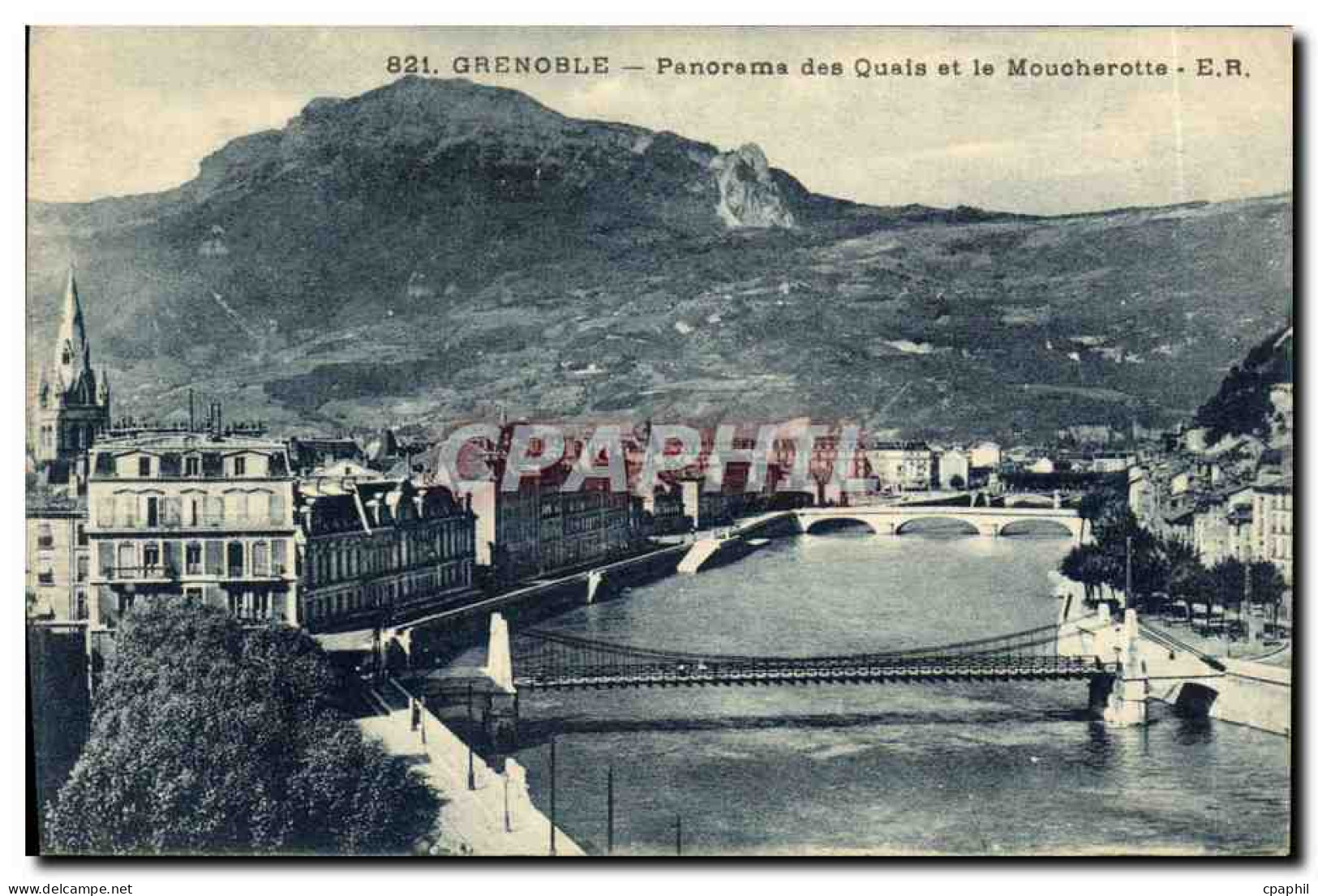 CPA Grenoble Panorama Des Quais Et Le Moucherotte - Grenoble