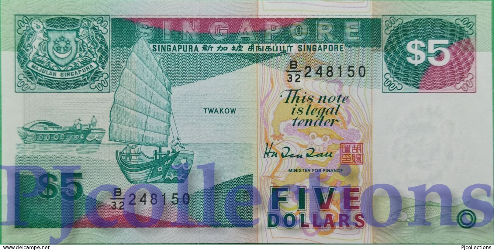 SINGAPORE 5 DOLLARS 1997 PICK 35 UNC - Singapur