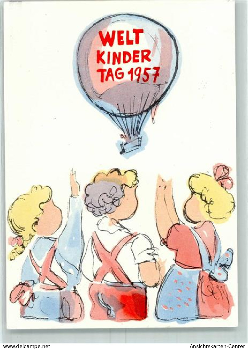 13234504 - Schlieren-Zuerich Weltkindertag 1957 Freiballon Zuerich - Mannenbach 14.X.1957 - Fesselballons