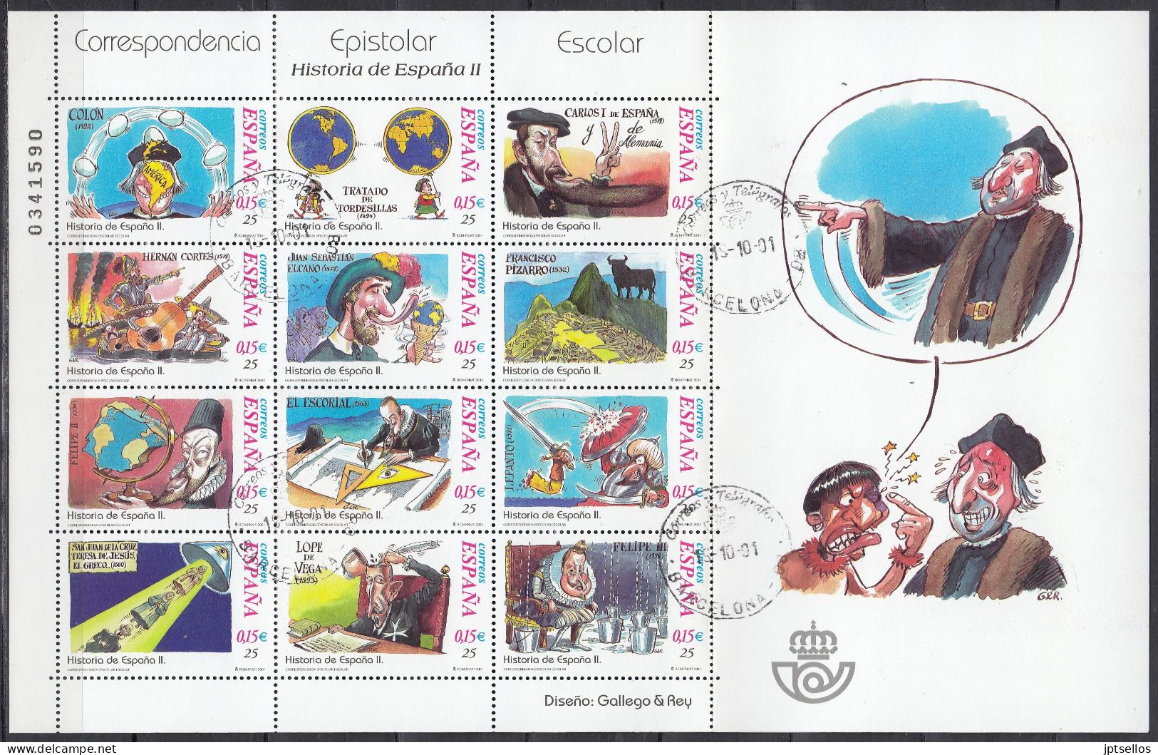 ESPAÑA 2001 Nº 3822/3833 (MP-76) USADO PRIMER DIA - Used Stamps