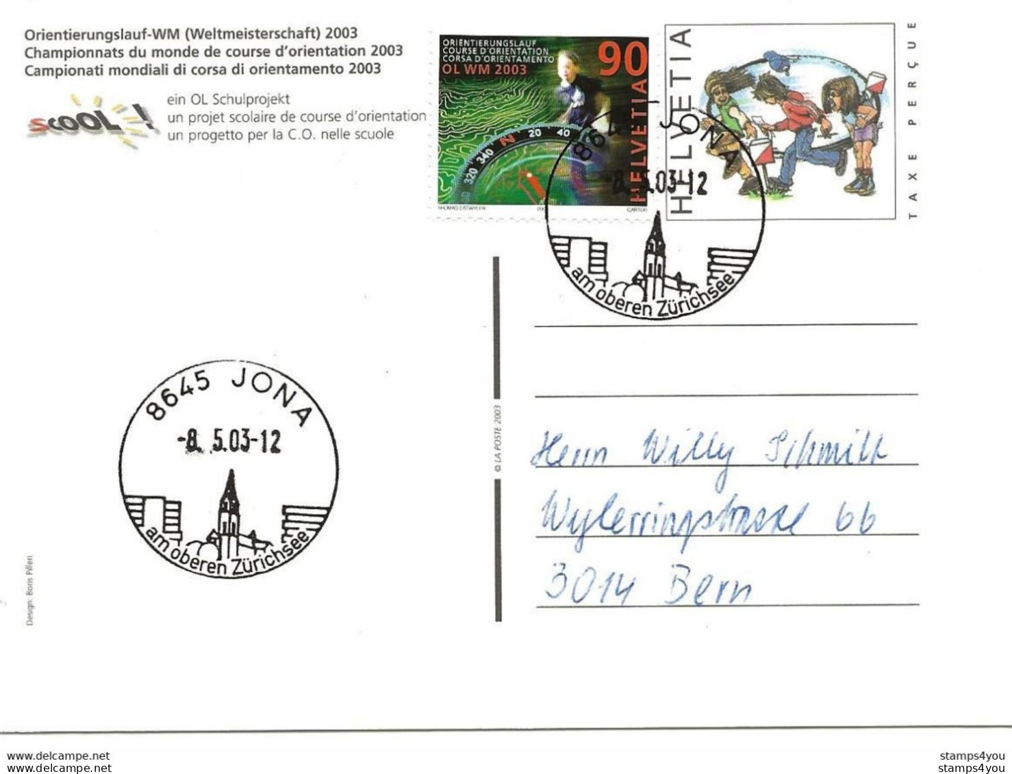 433 - 30 - Entier Postal  "Champ. Monde Course Orientation 2003" Cachets Illustrés Jona 2003 - Athlétisme