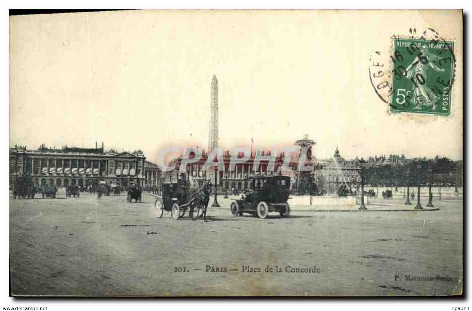 CPA Paris Place De La Concorde Automobile - Places, Squares
