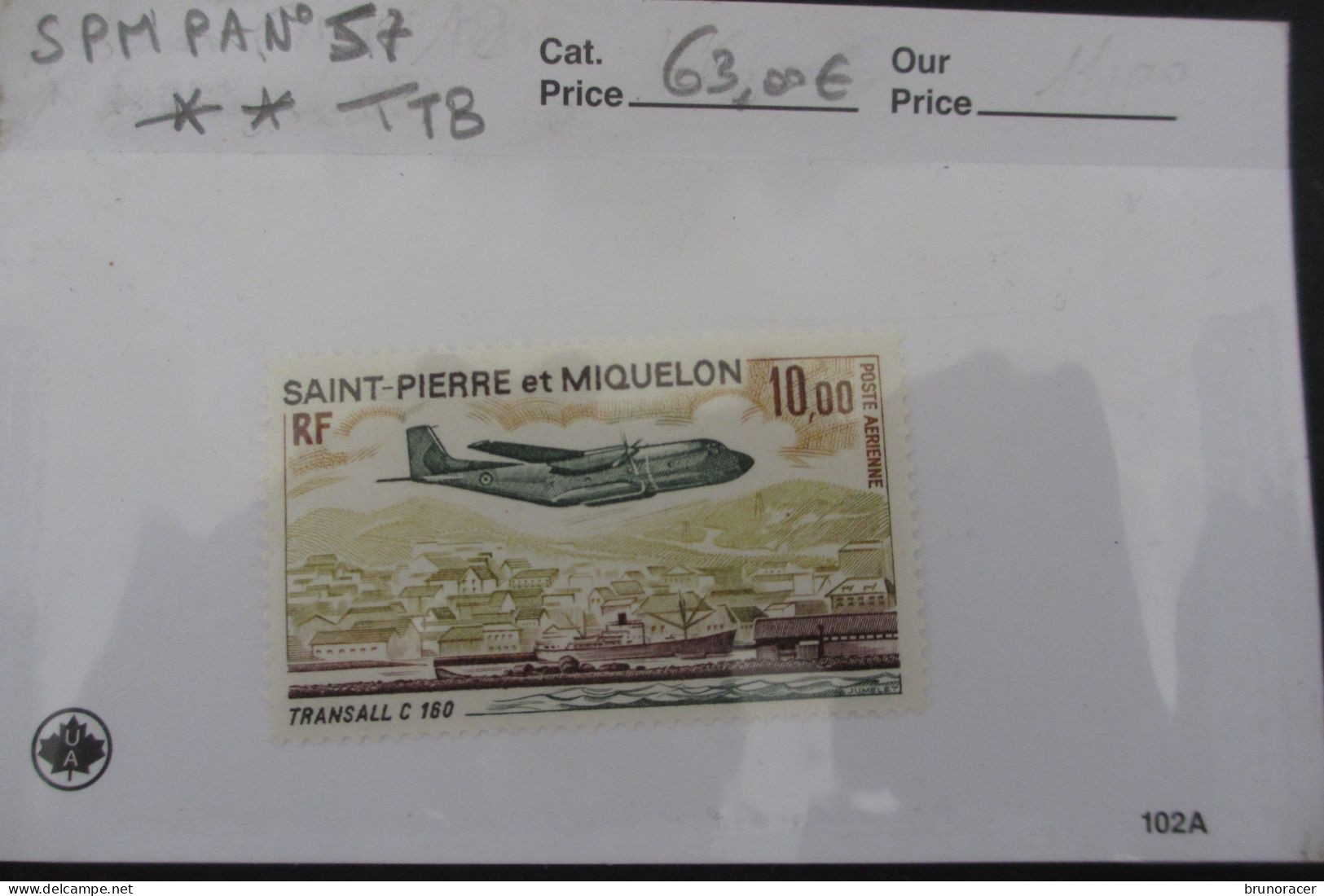 St. PIERRE & MIQUELON POSTE AERIENNE N°57 NEUF** TTB COTE 63 EUROS VOIR SCANS - Ongebruikt