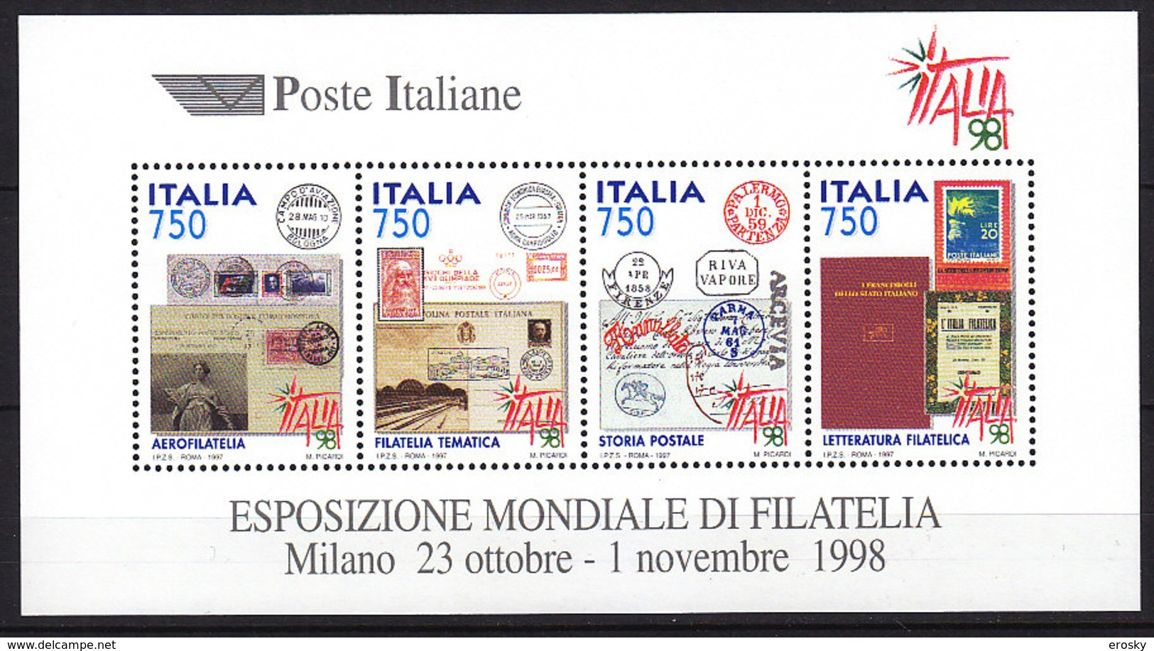 A1455 - ITALIA BF Ss N°19 Yv N°18 ** - Blocks & Sheetlets