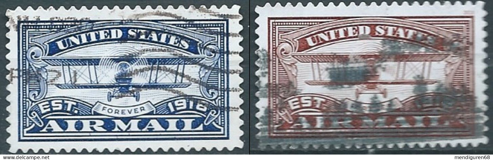 VERINIGTE STAATEN ETATS UNIS USA 2018 UNITED STATES AIRMAIL CENTTENARY SET 2V USED SN 5281-82 MI 5529-30 YT 5147-48 - Gebruikt