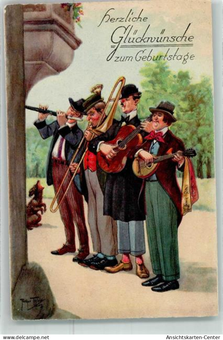 13948704 - Verlag Lederer & Popper Serie 2136-1 - Musik Staendchen Geburtstag Auf AK - Thiele, Arthur