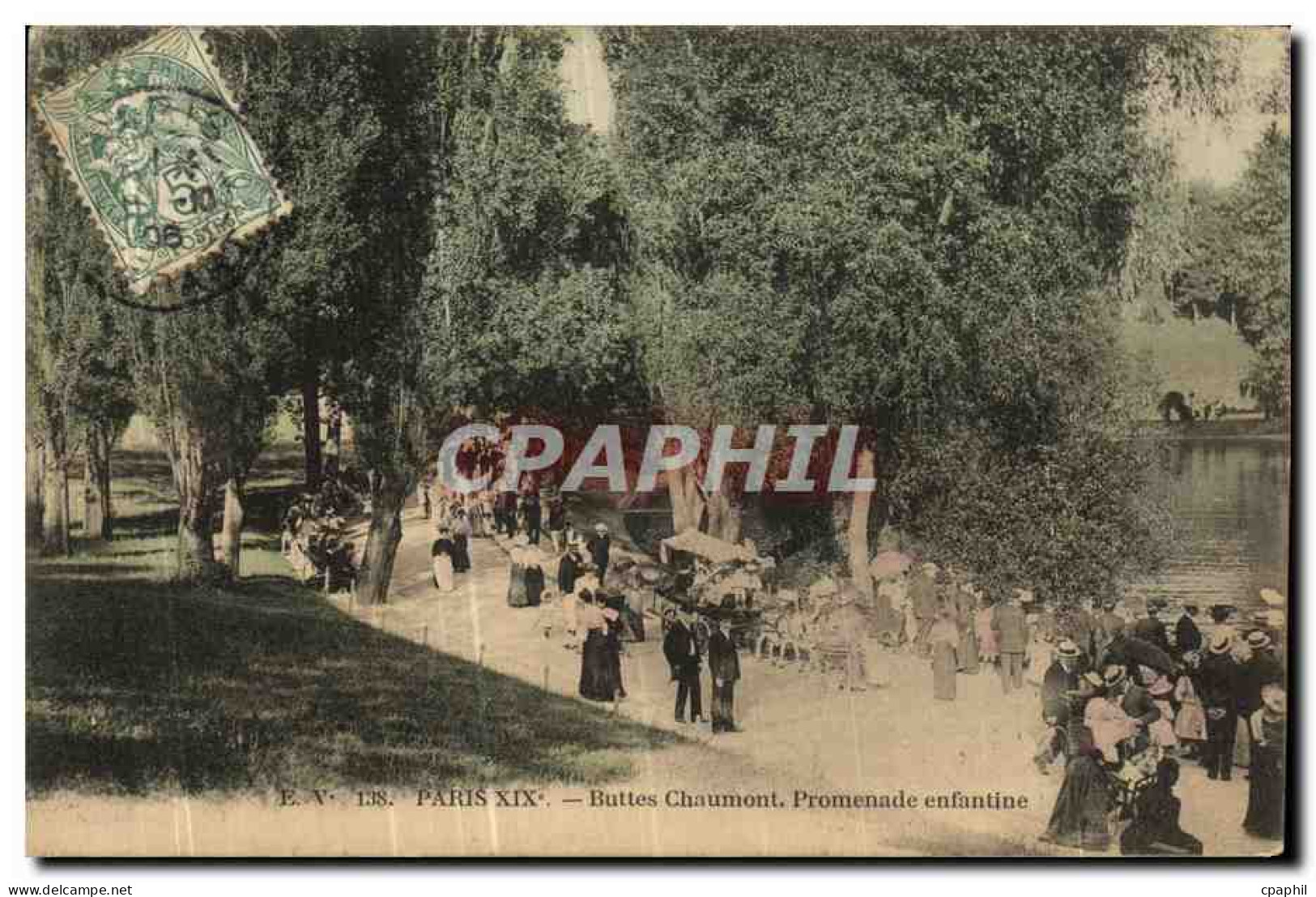 CPA Paris Buttes Chaumont Promenade Enfantine - Parcs, Jardins