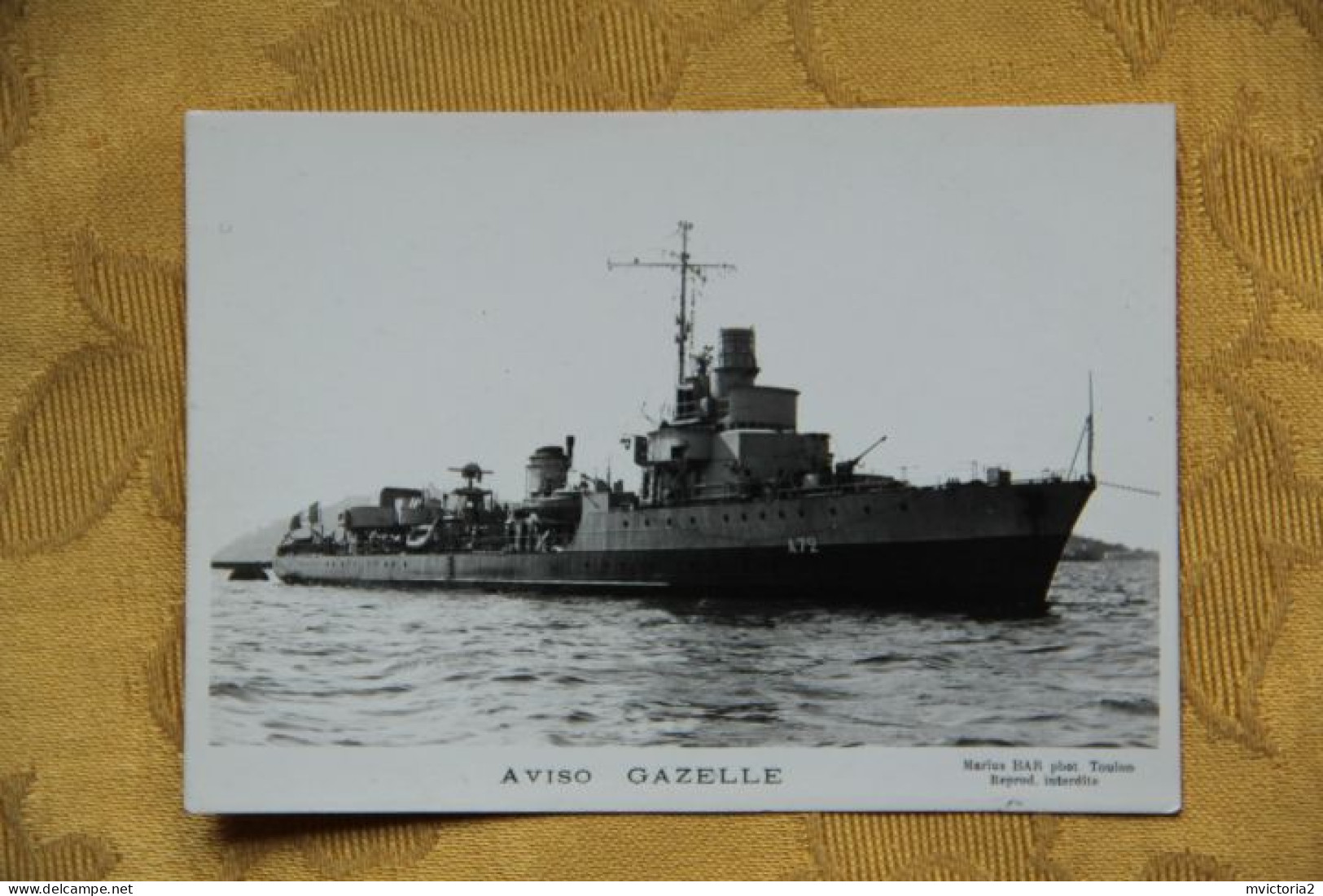 Photographie Du Navire De Guerre " AVISO GAZELLE " - Boats