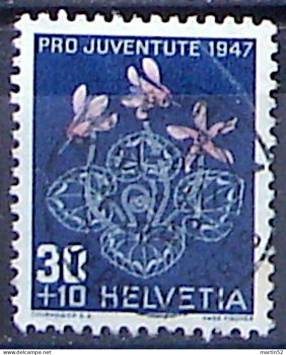 Schweiz Suisse Pro Juventute 1947: Cyclamen Zu WI 124 Mi 491 Yv 448 Mit Voll-⊙ LAUSANNE 2.XII.1947 (Zumstein CHF 13.00) - Used Stamps